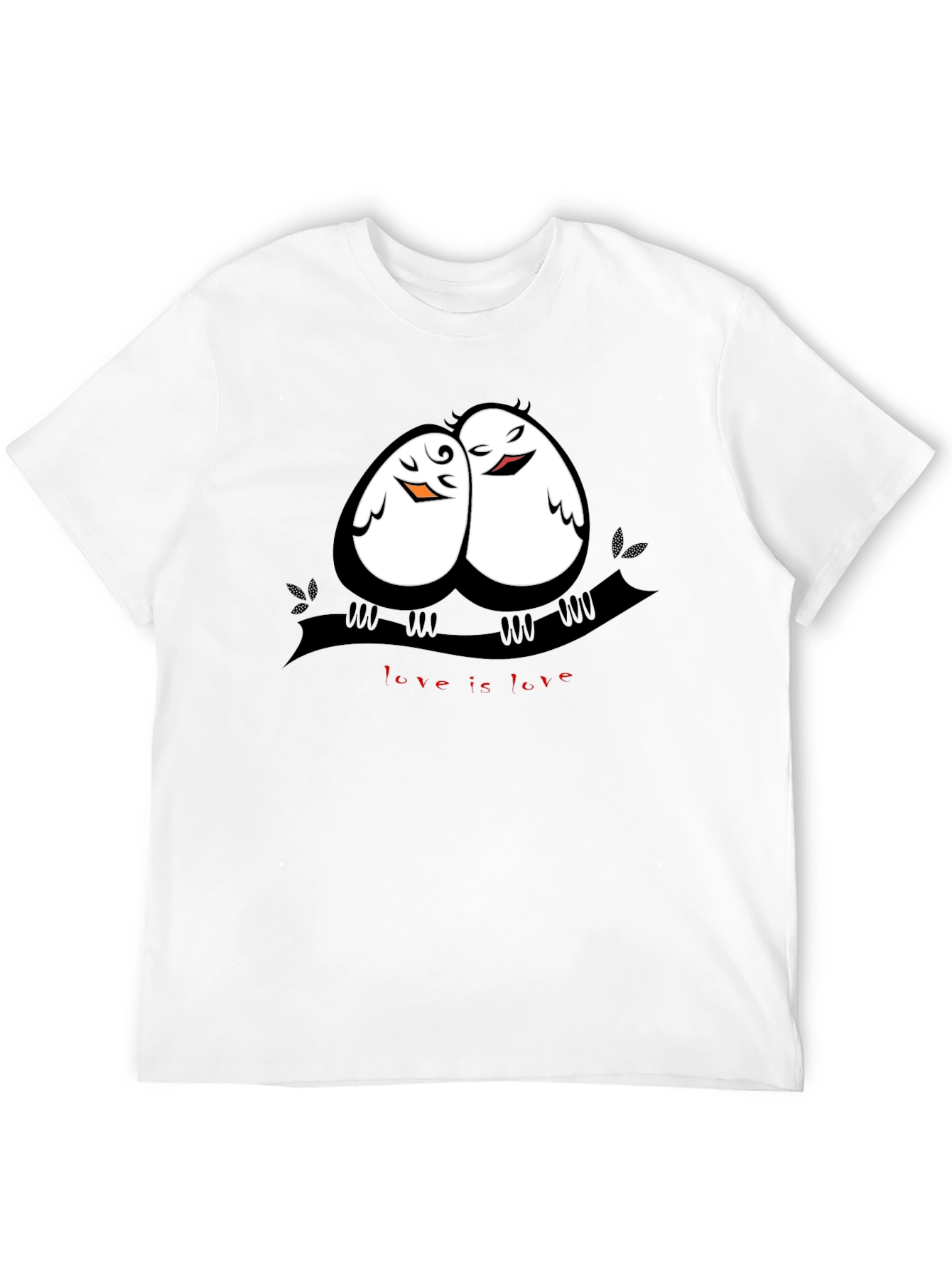 Black Love Birds Graphic Tee -  Unisex Black T-Shirt view 12