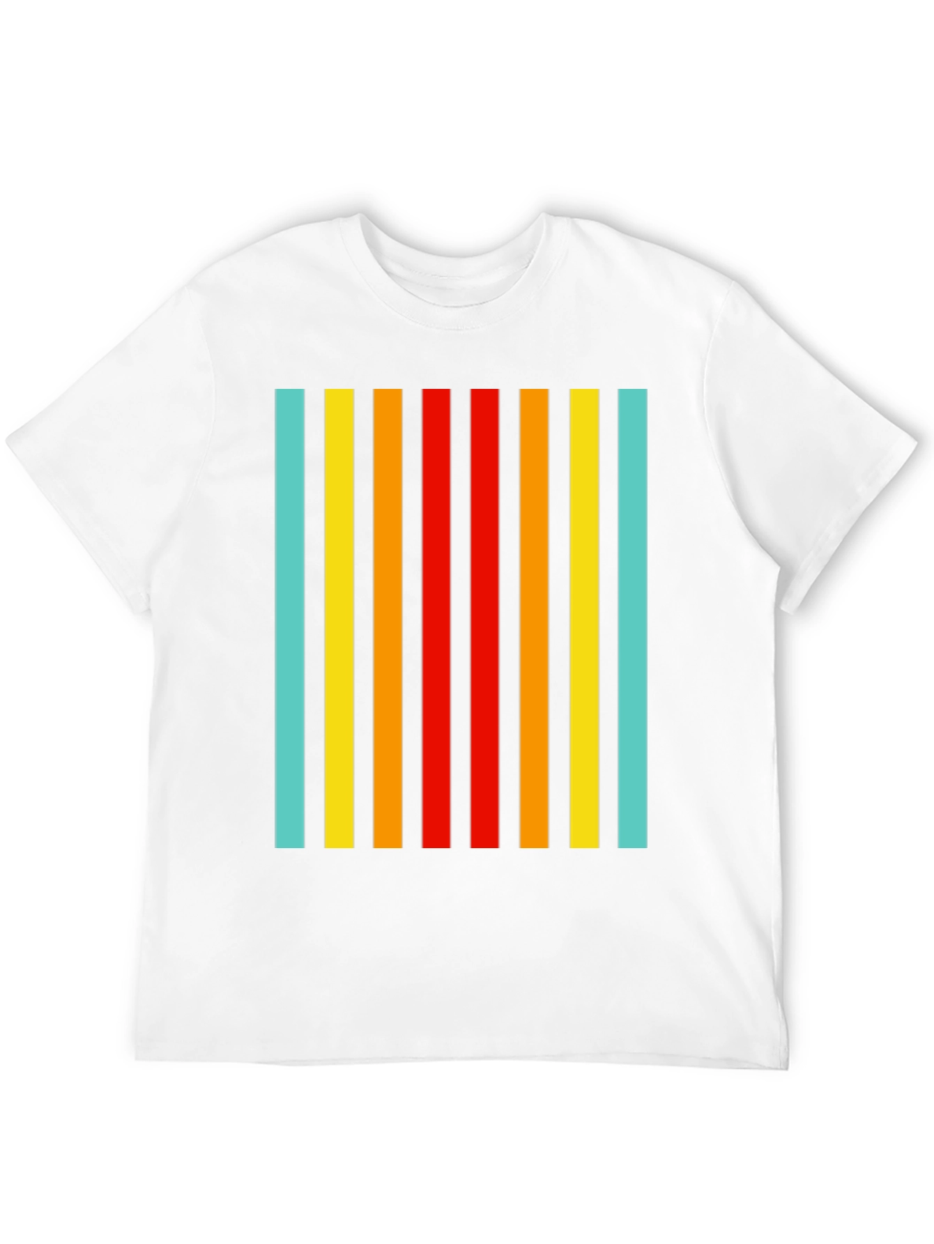 Black Retro Striped Tee - Black Casual T-Shirt view 12