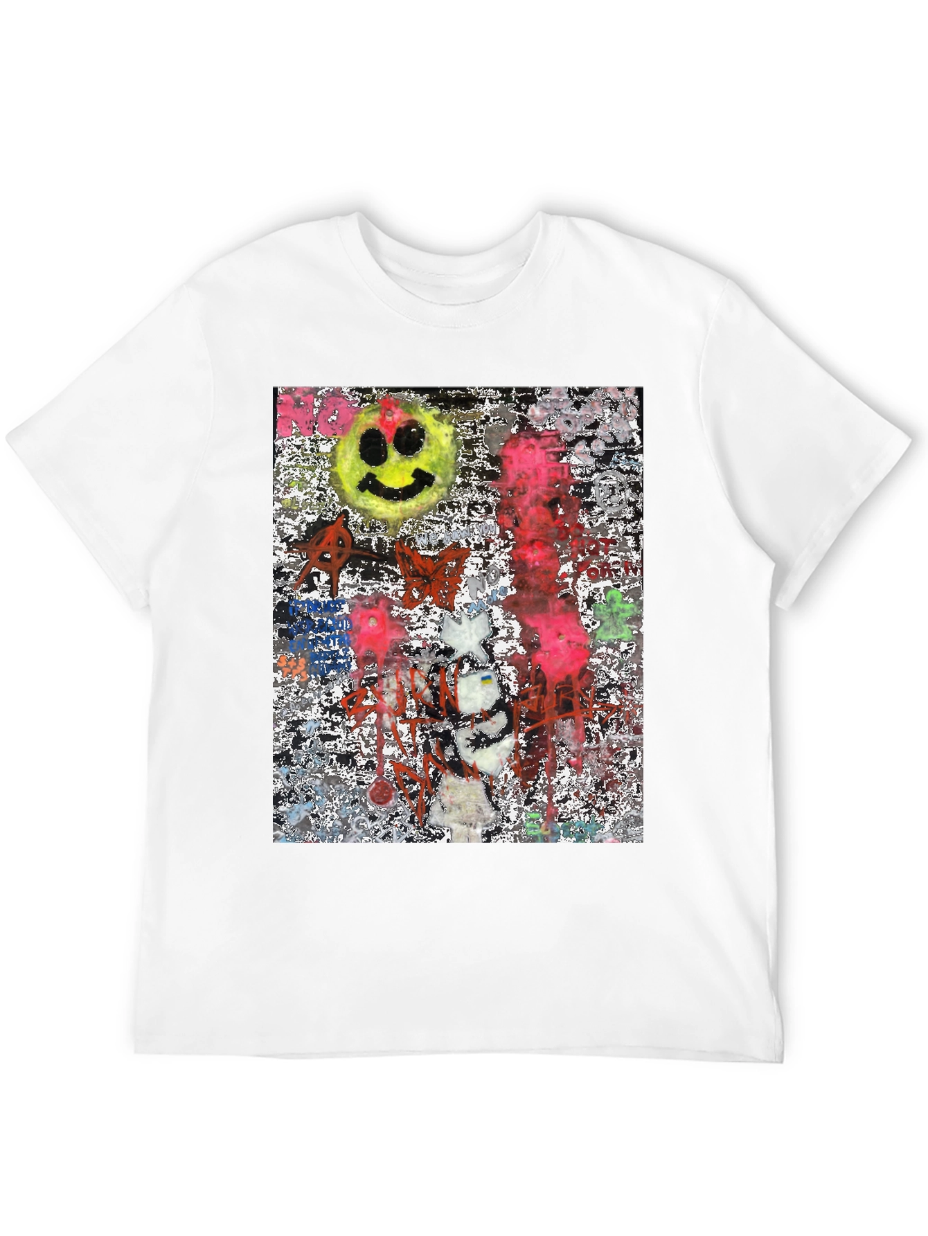 Black Edgy Graphic Print Crew Neck T-Shirt view 12