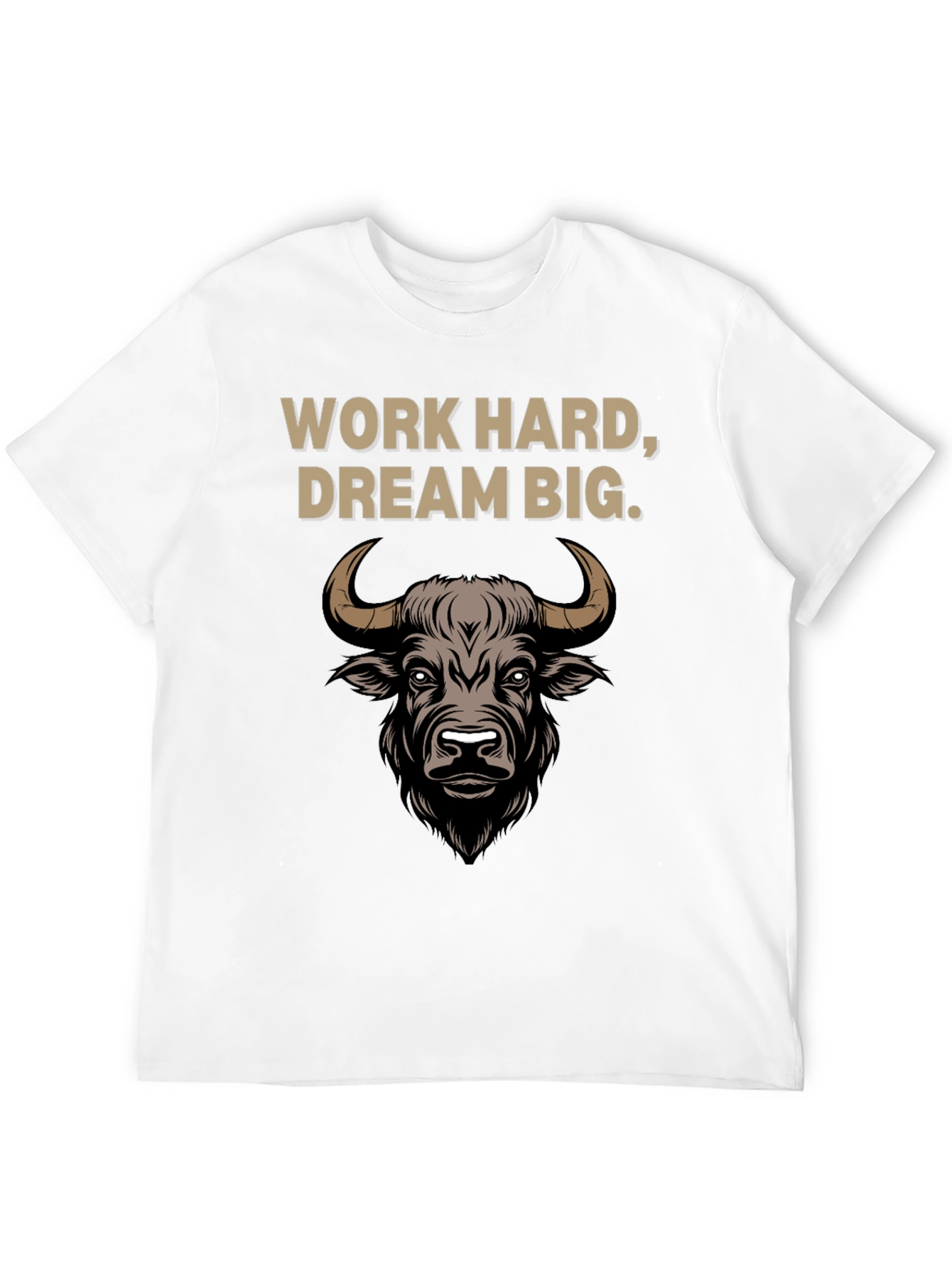 Black Work Hard Dream Big Bull Graphic Tee view 12