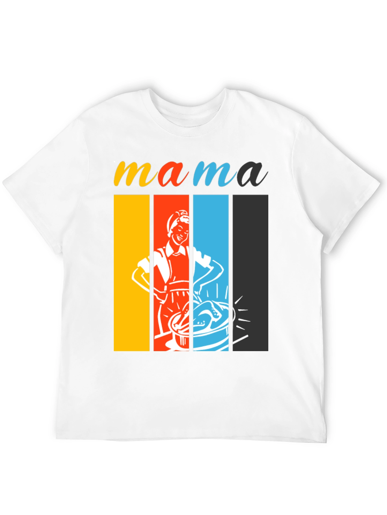 Black Retro Mama T-Shirt - Colorful Design view 12