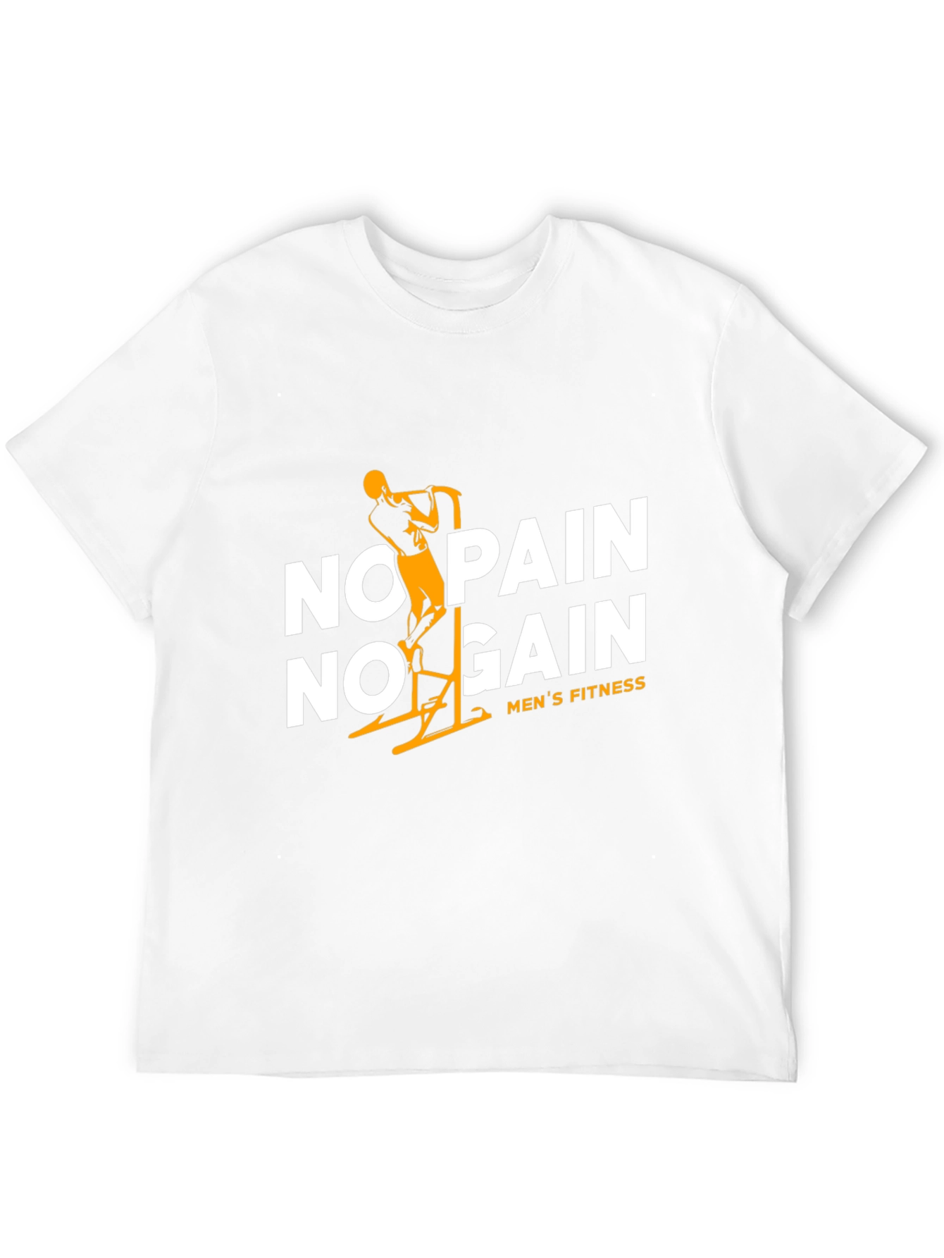 Black No Pain No Gain Men's Fitness Black T-Shirt view 12