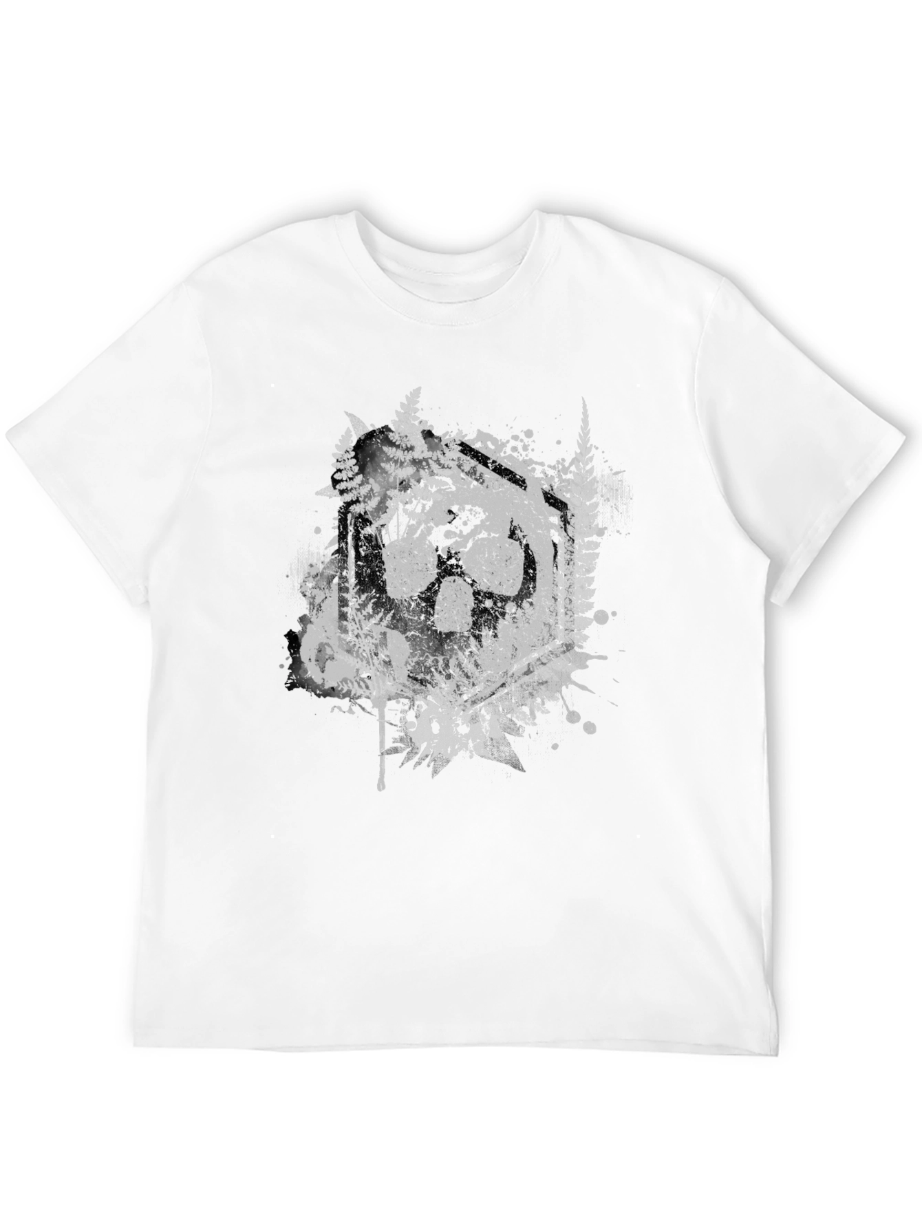 Black Nature Wolf Paw Print Graphic T-Shirt view 12
