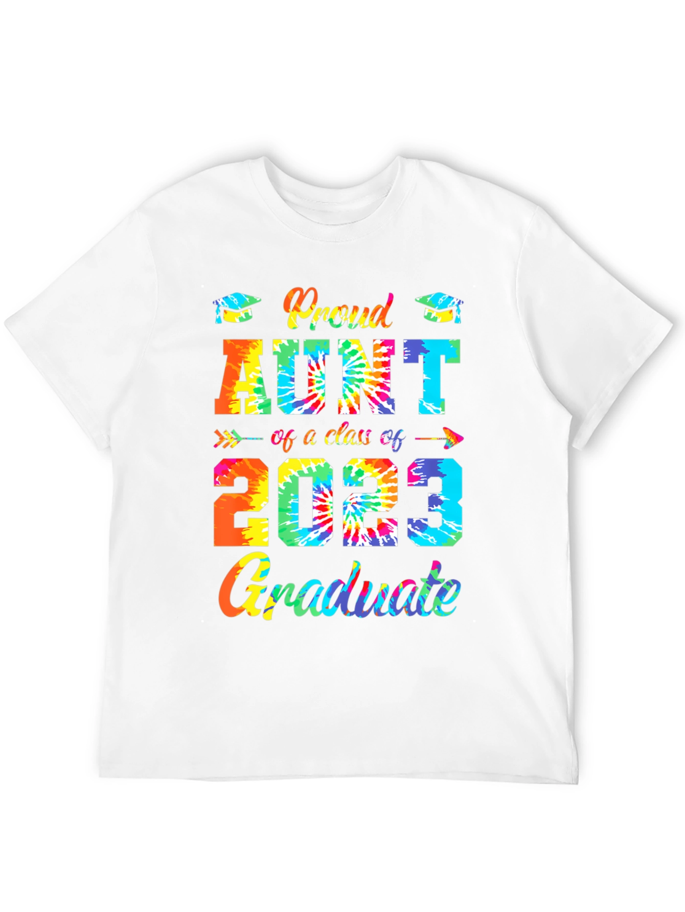Black Proud Aunt Class of 2023 Graduate Tie-Dye T-Shirt view 12