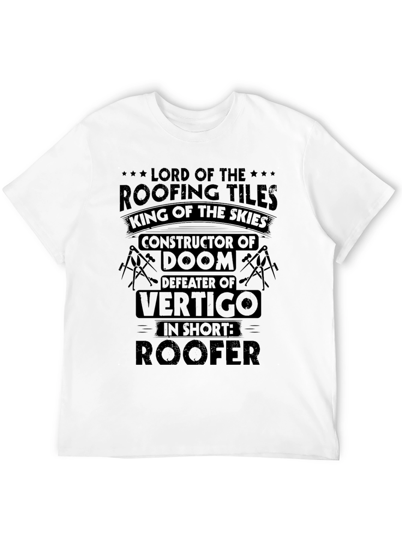 Black Lord of the Roofing Tiles Graphic T-Shirt view 12