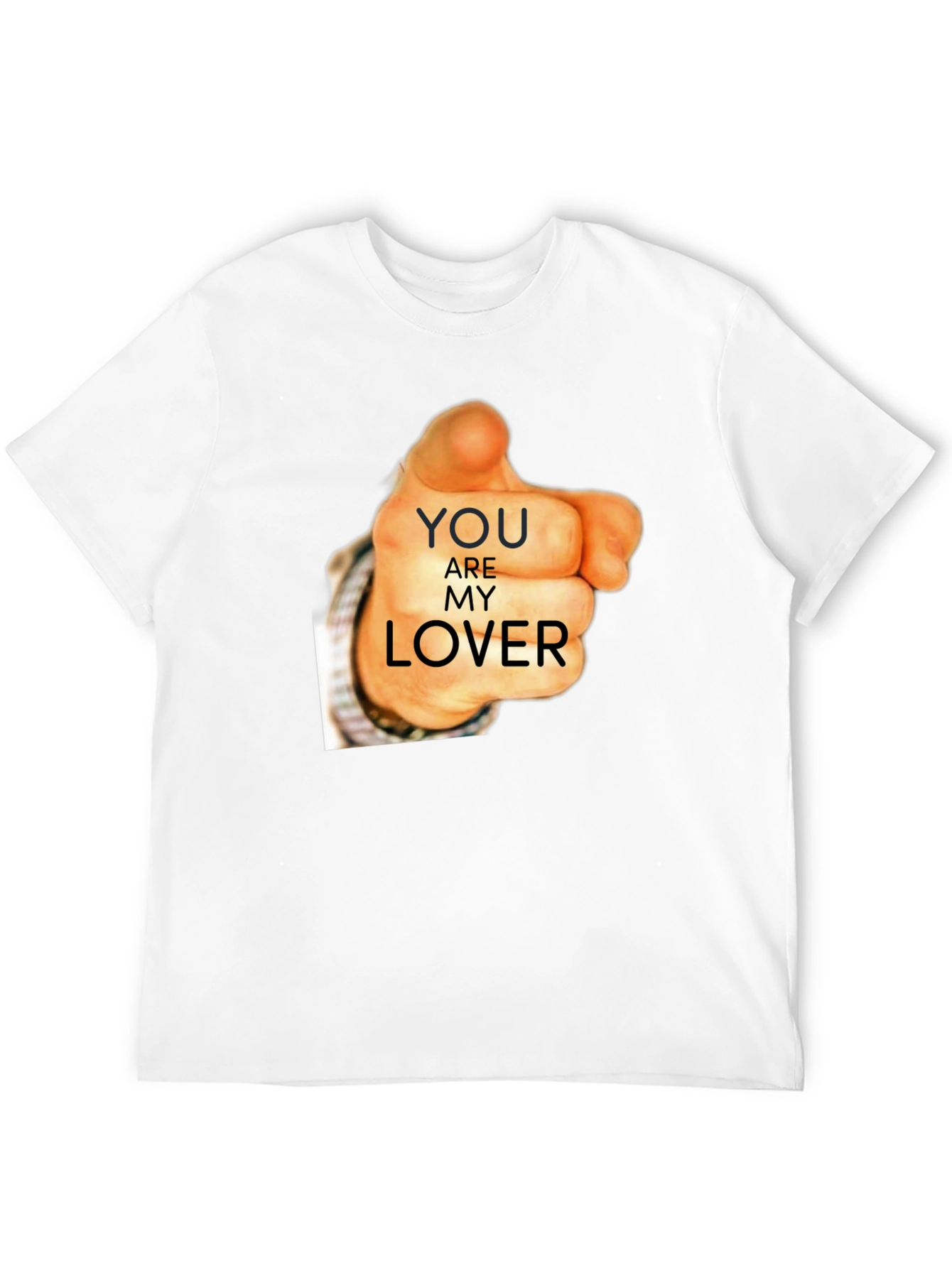 Black You Are My Lover Graphic Tee - Black Cotton T-Shirt view 12