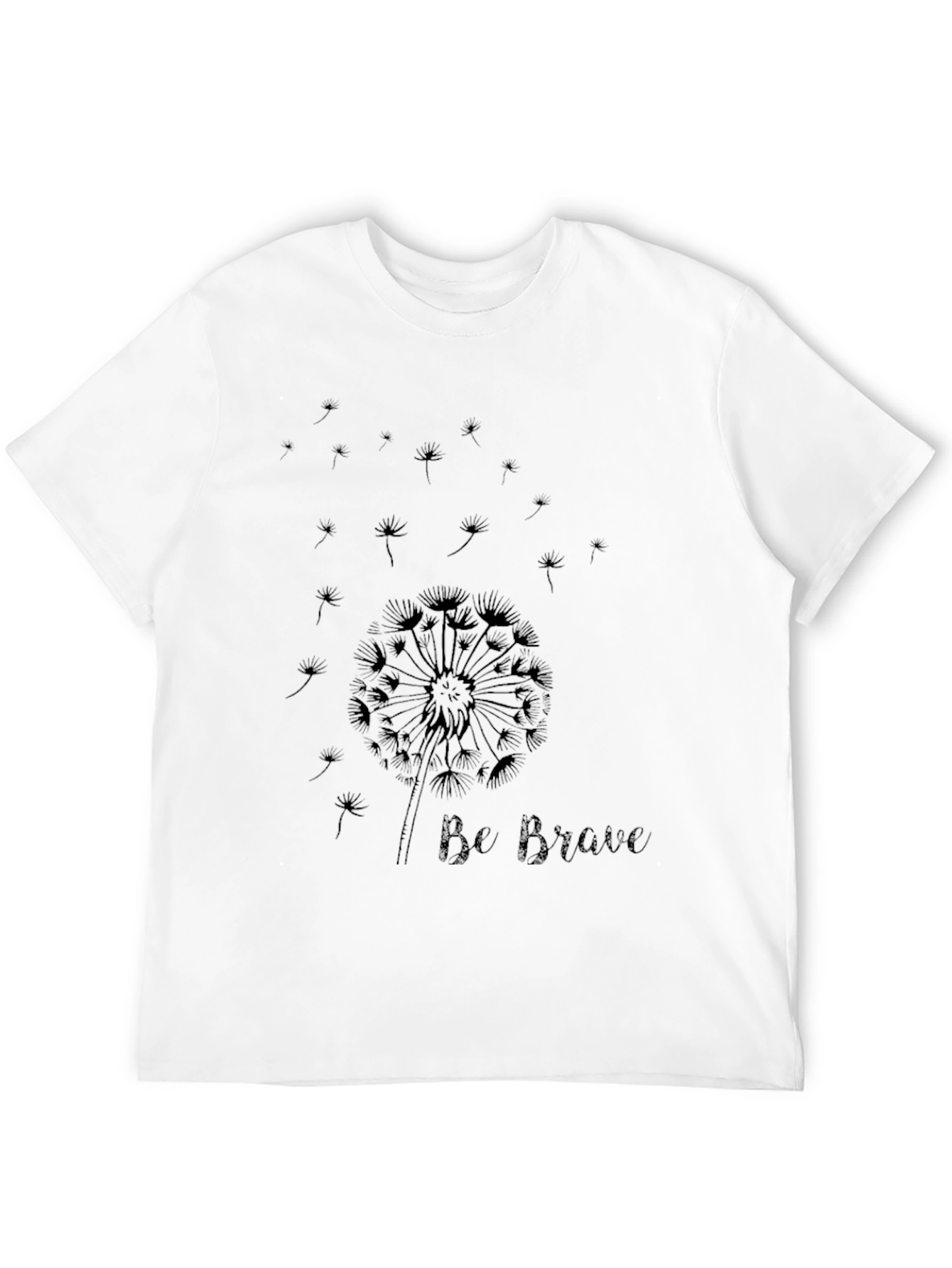 Black Be Brave Dandelion Graphic Tee - Black Cotton T-Shirt view 12