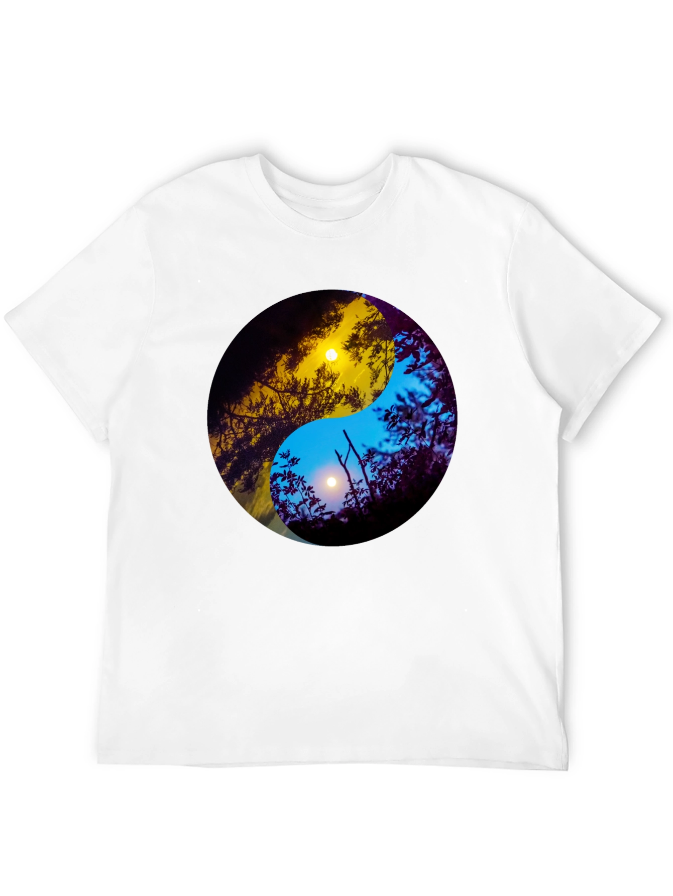 Black Yin Yang Sun & Moon Nature Graphic Tee view 12