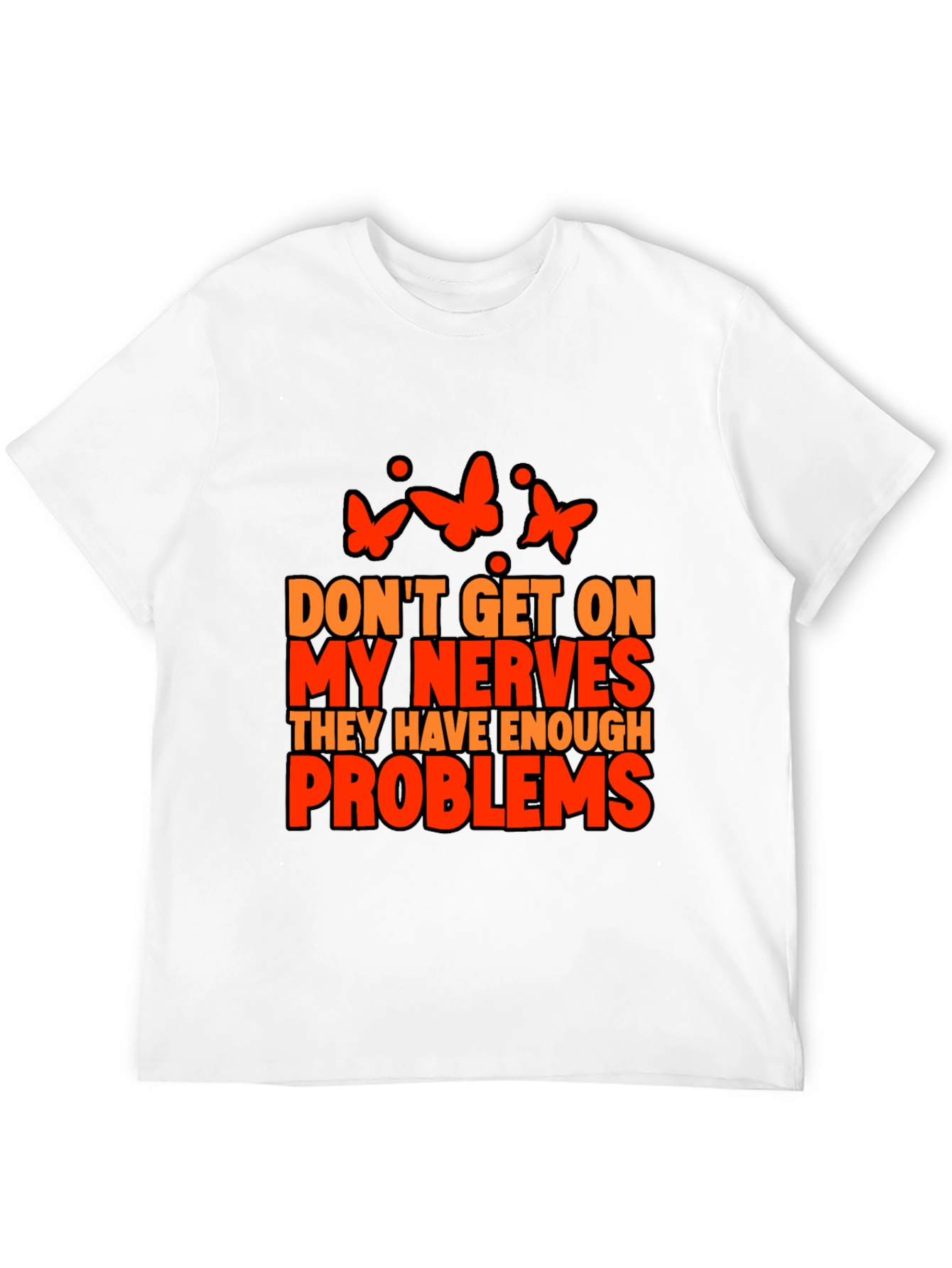 Black Nerves Problems Butterfly Graphic Tee view 12