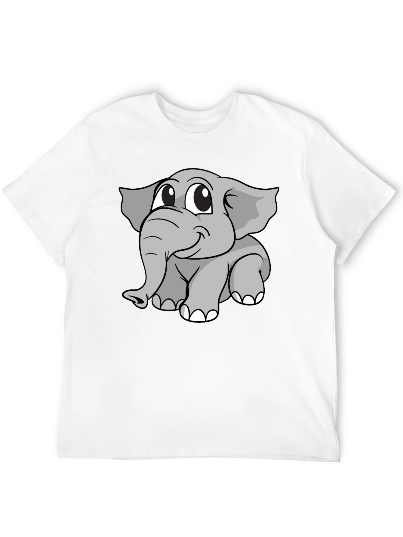 Black Cartoon Elephant Graphic Black T-Shirt view 12