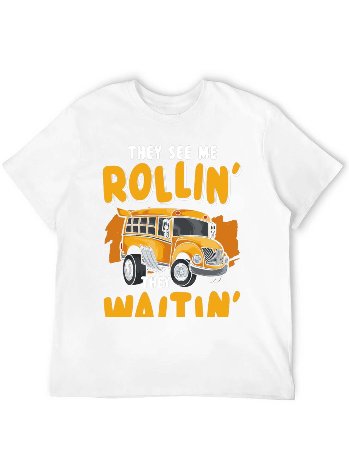 Black Rollin' School Bus T-Shirt - They See Me Waitin' view 12