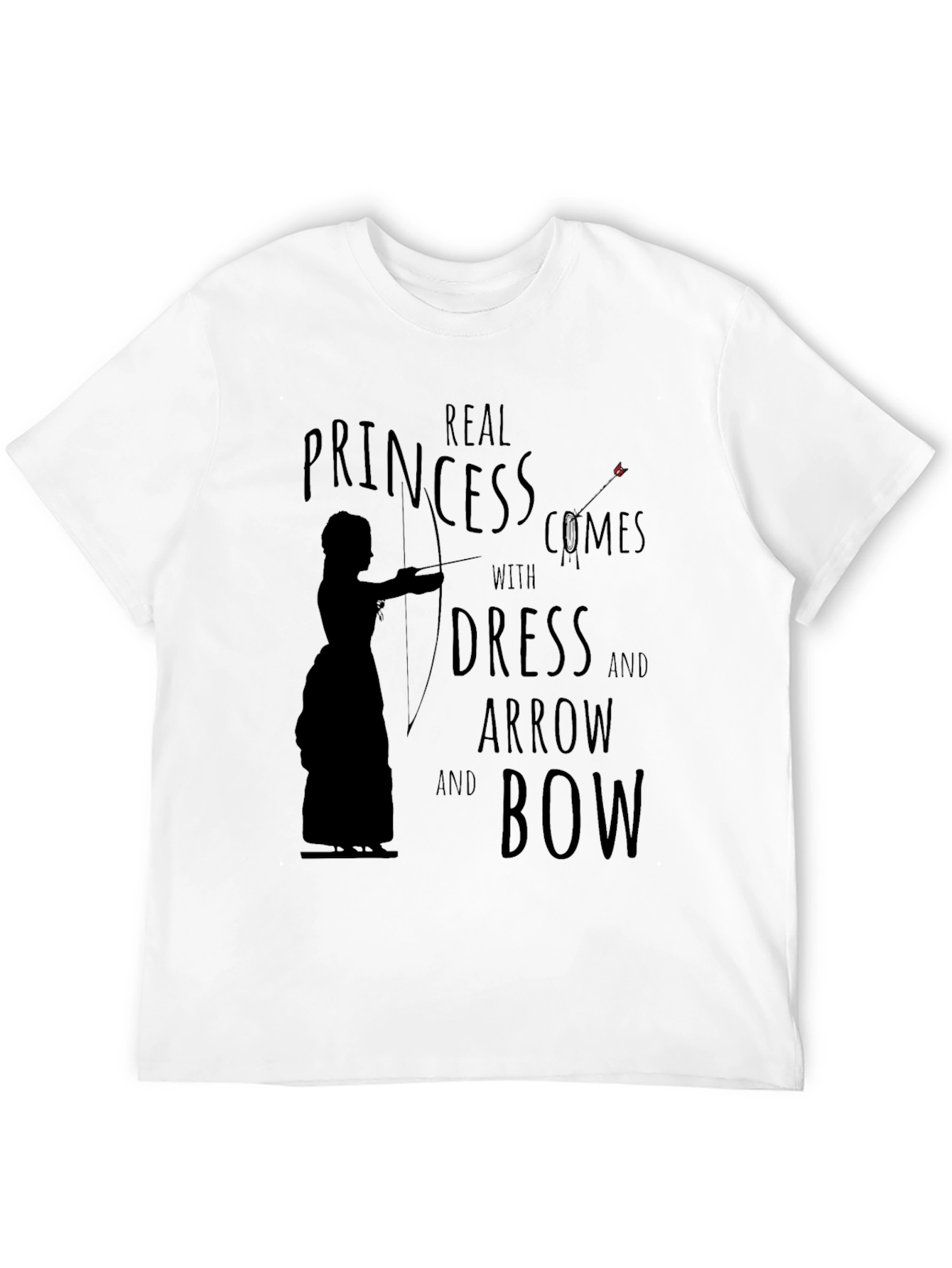 Black Real Princess Dress Arrow Bow T-Shirt view 12