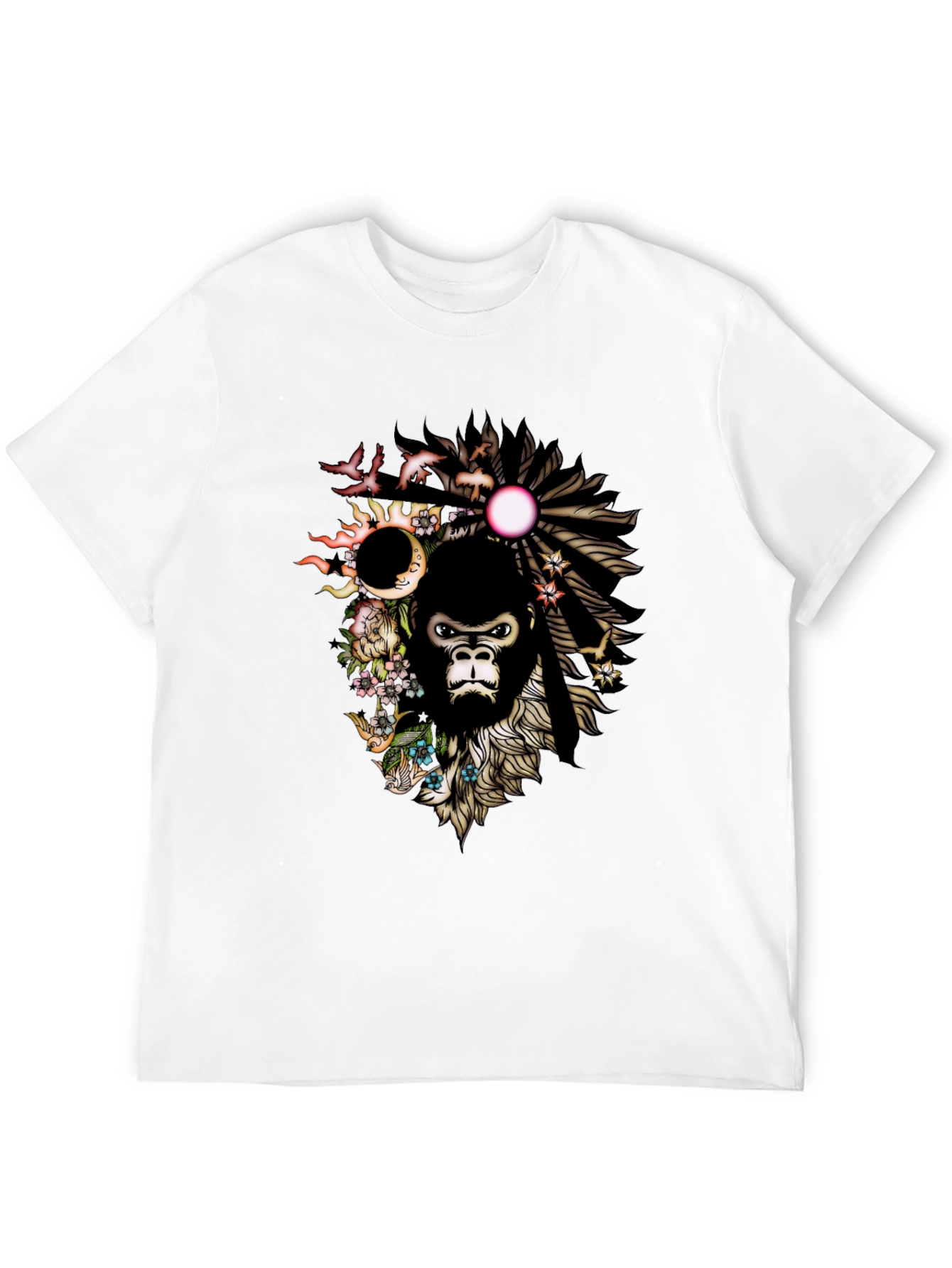 Black Gorilla Art T-Shirt - Unique Graphic Tee view 12