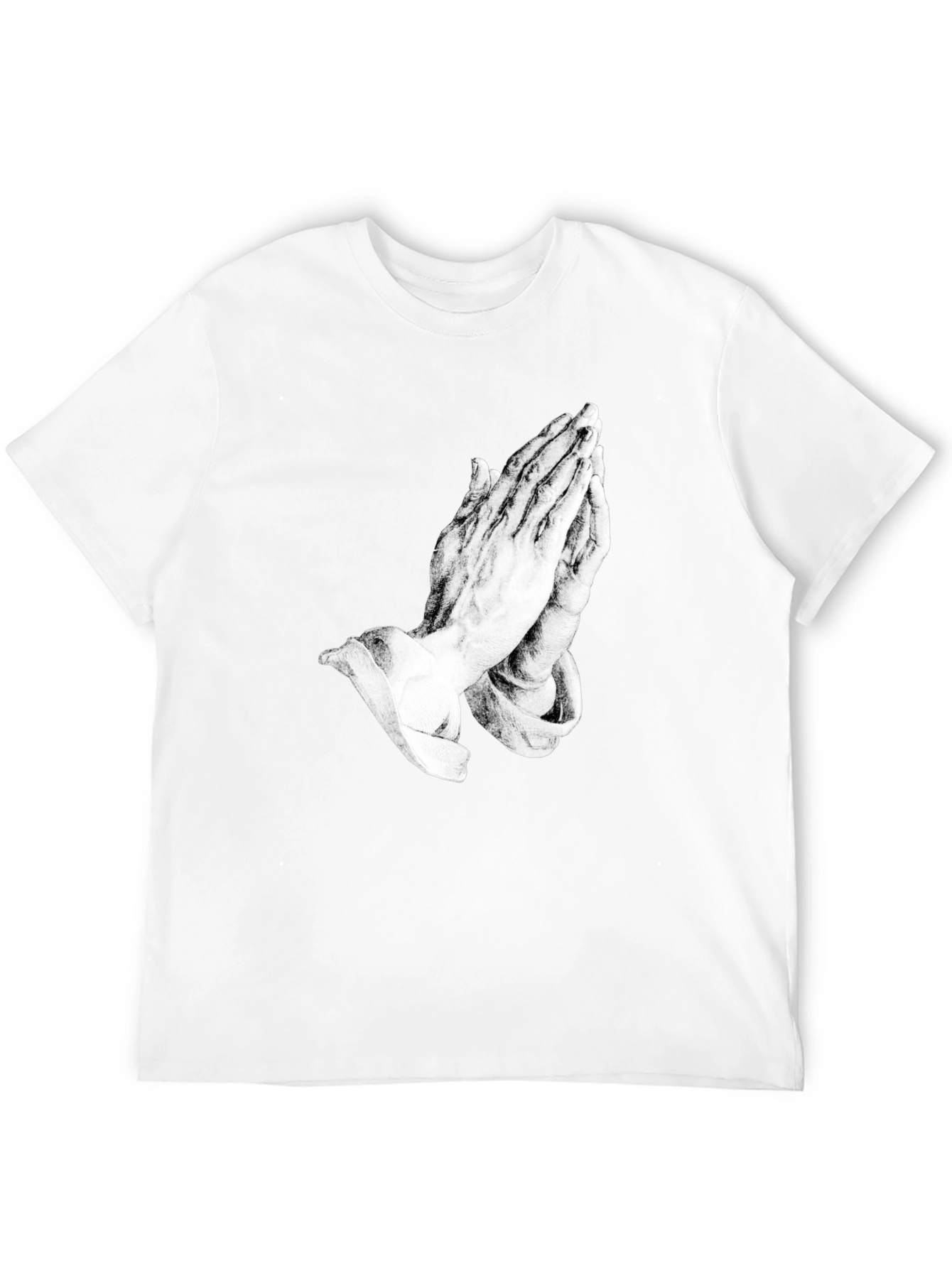 Black Praying Hands Graphic Black Tee view 12