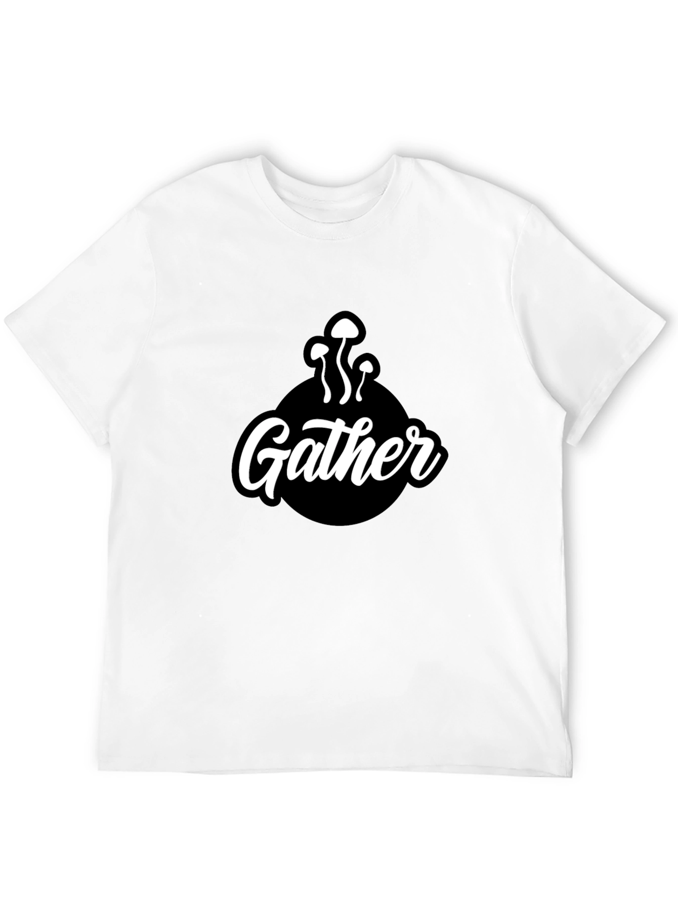 Black Mushroom Gather T-Shirt - Black Graphic Tee view 12