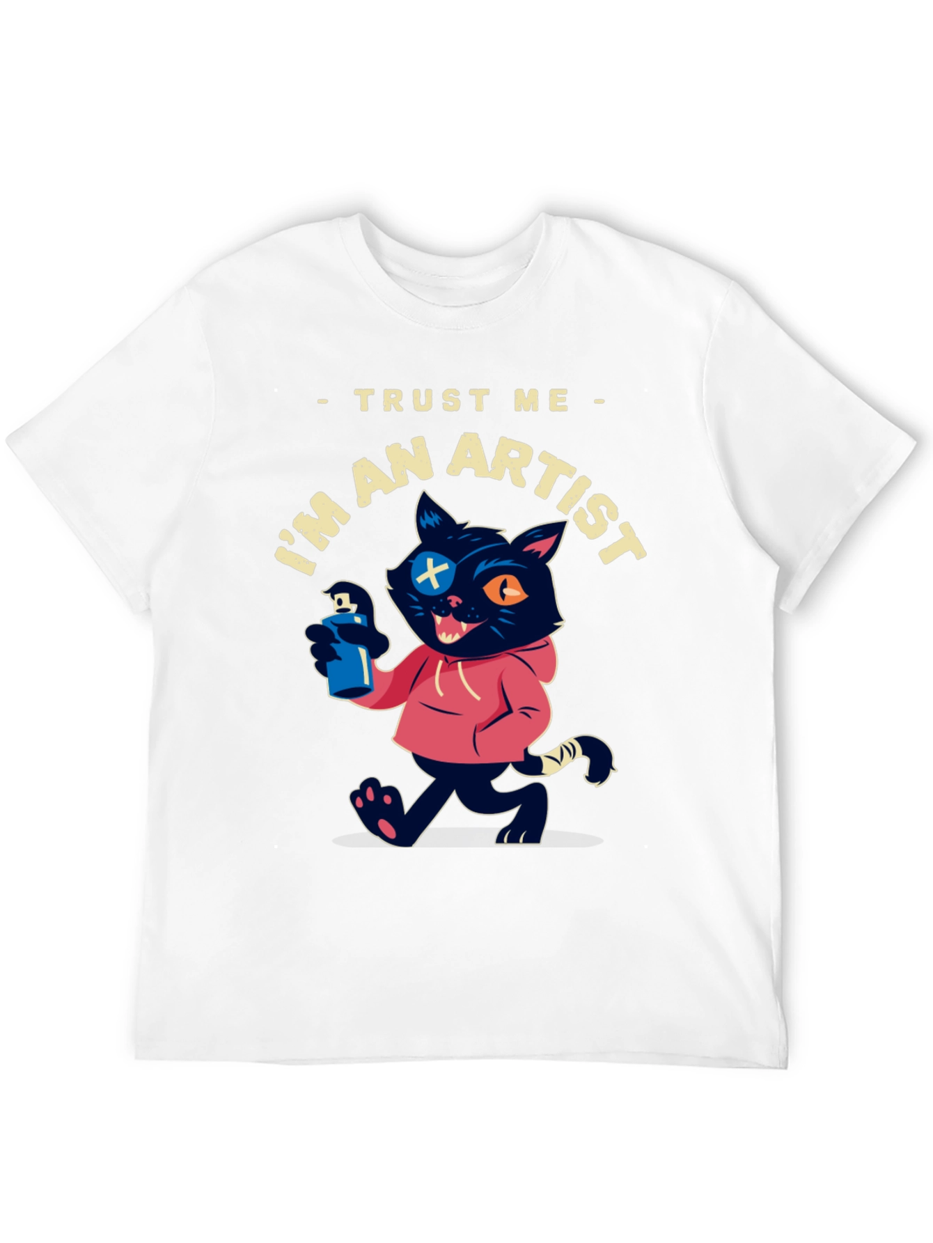 Black Trust Me I'm An Artist Cat T-Shirt view 12