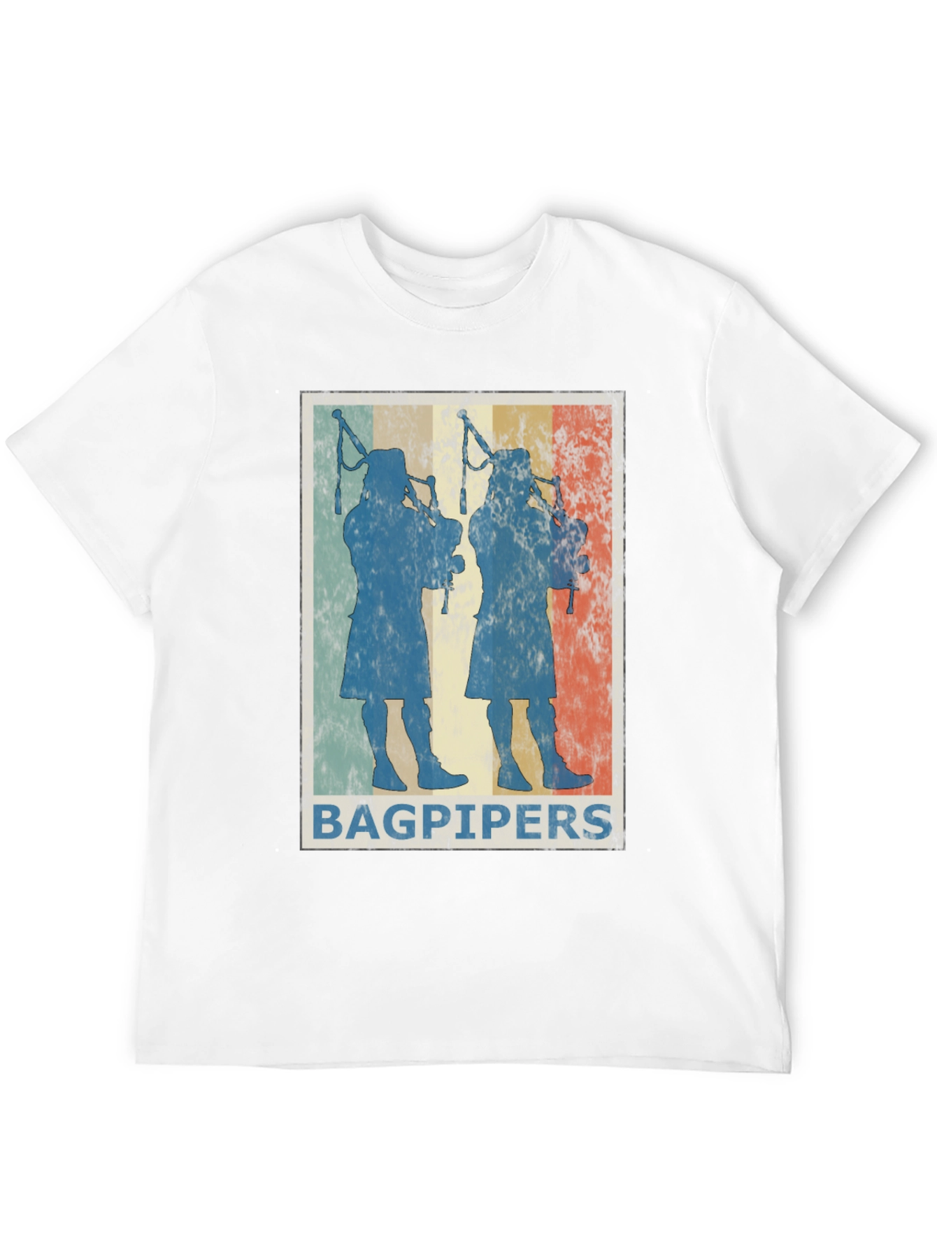 Vintage Bagpipers Graphic Tee - Black - 12