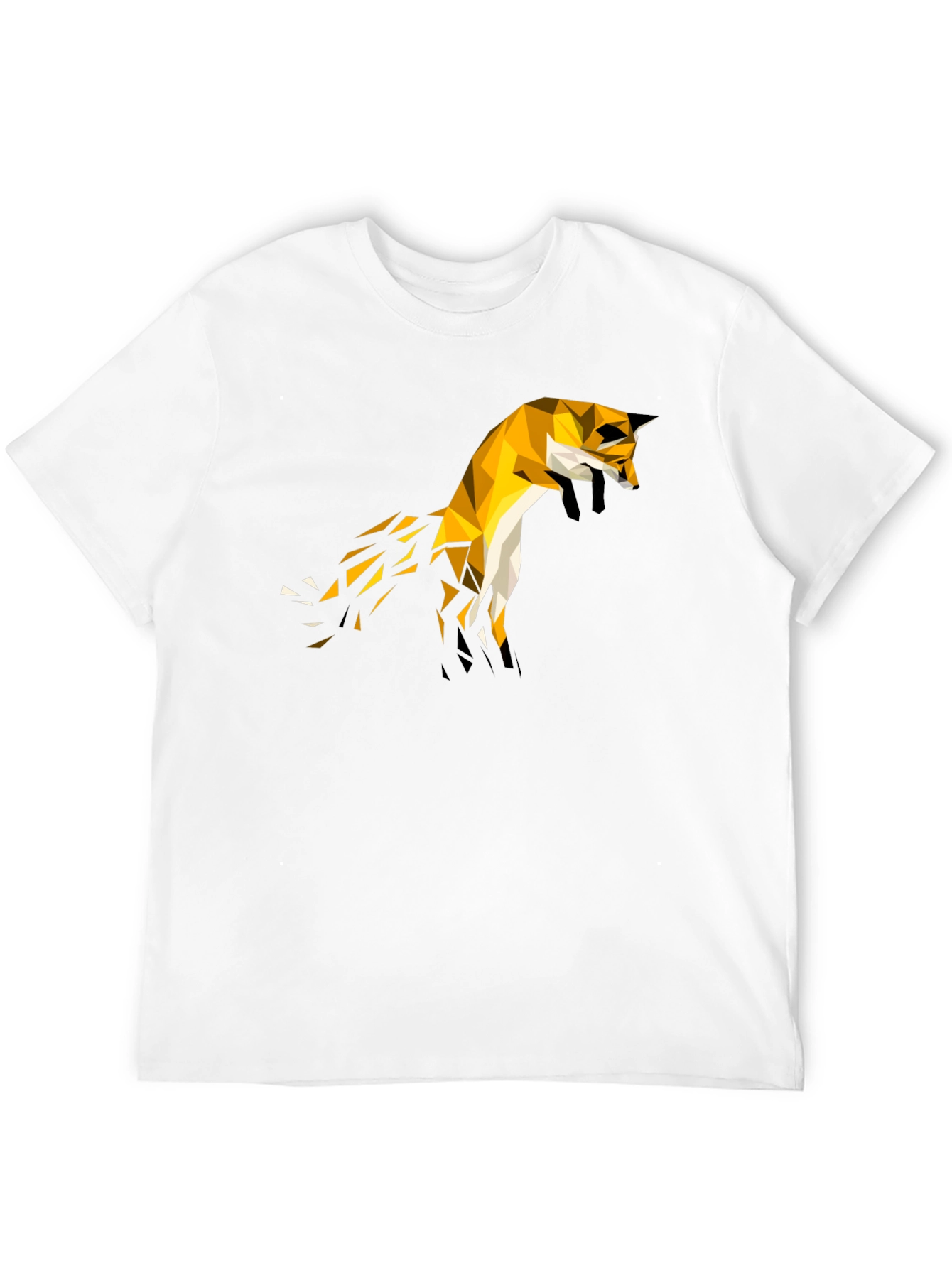 Black Geometric Fox Tee - Modern Graphic T-Shirt view 12