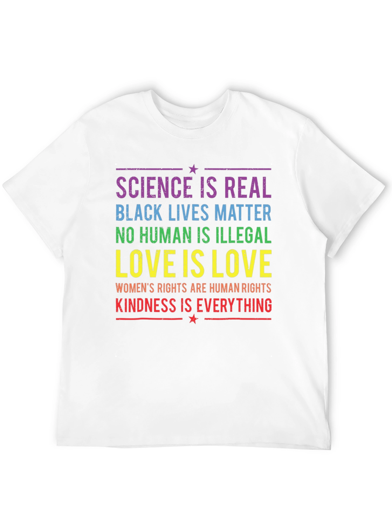 Black Equality & Kindness T-Shirt: Science, Love, Rights view 12