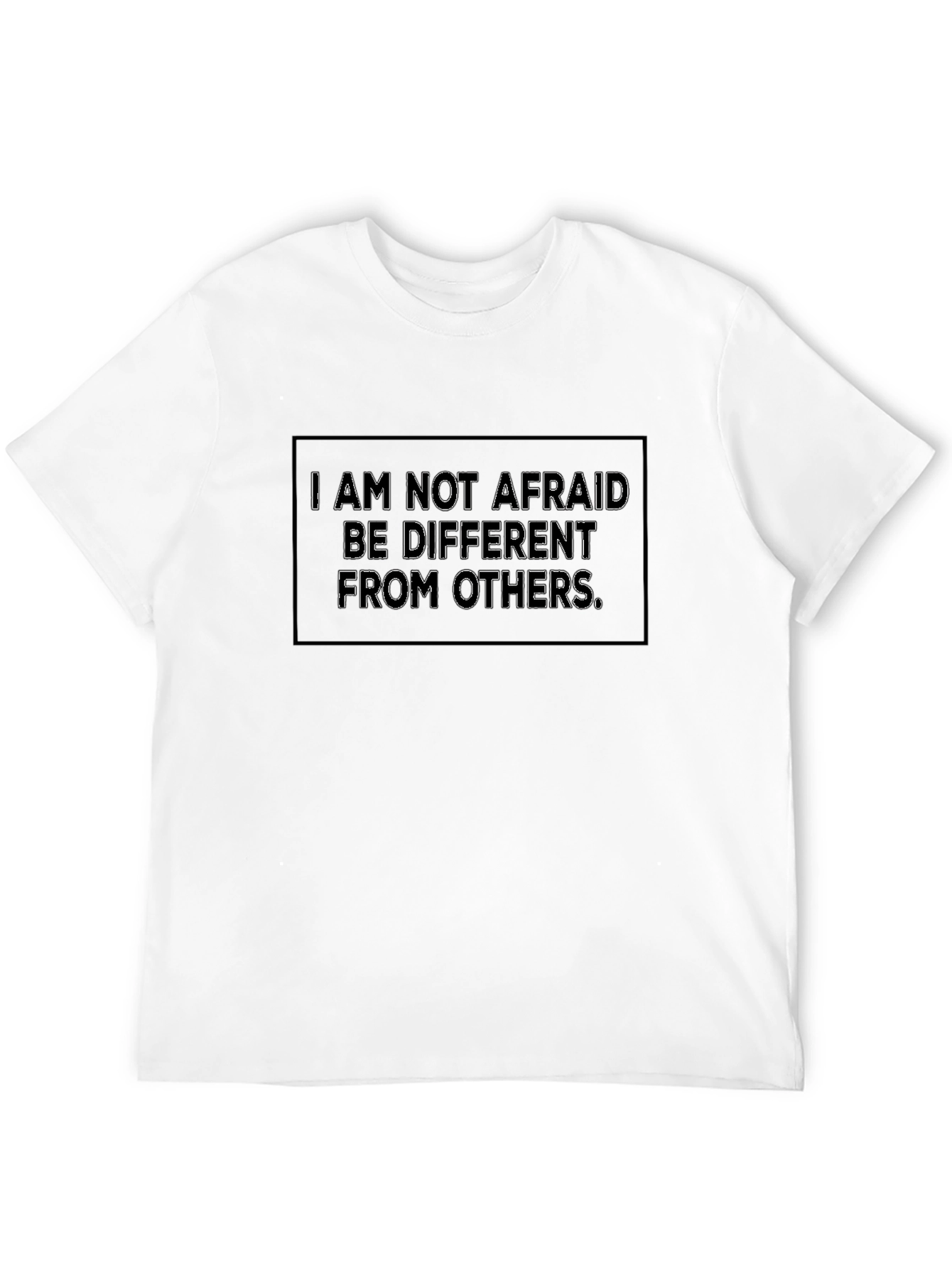 Black Unique "I Am Not Afraid" Graphic Black T-Shirt view 12