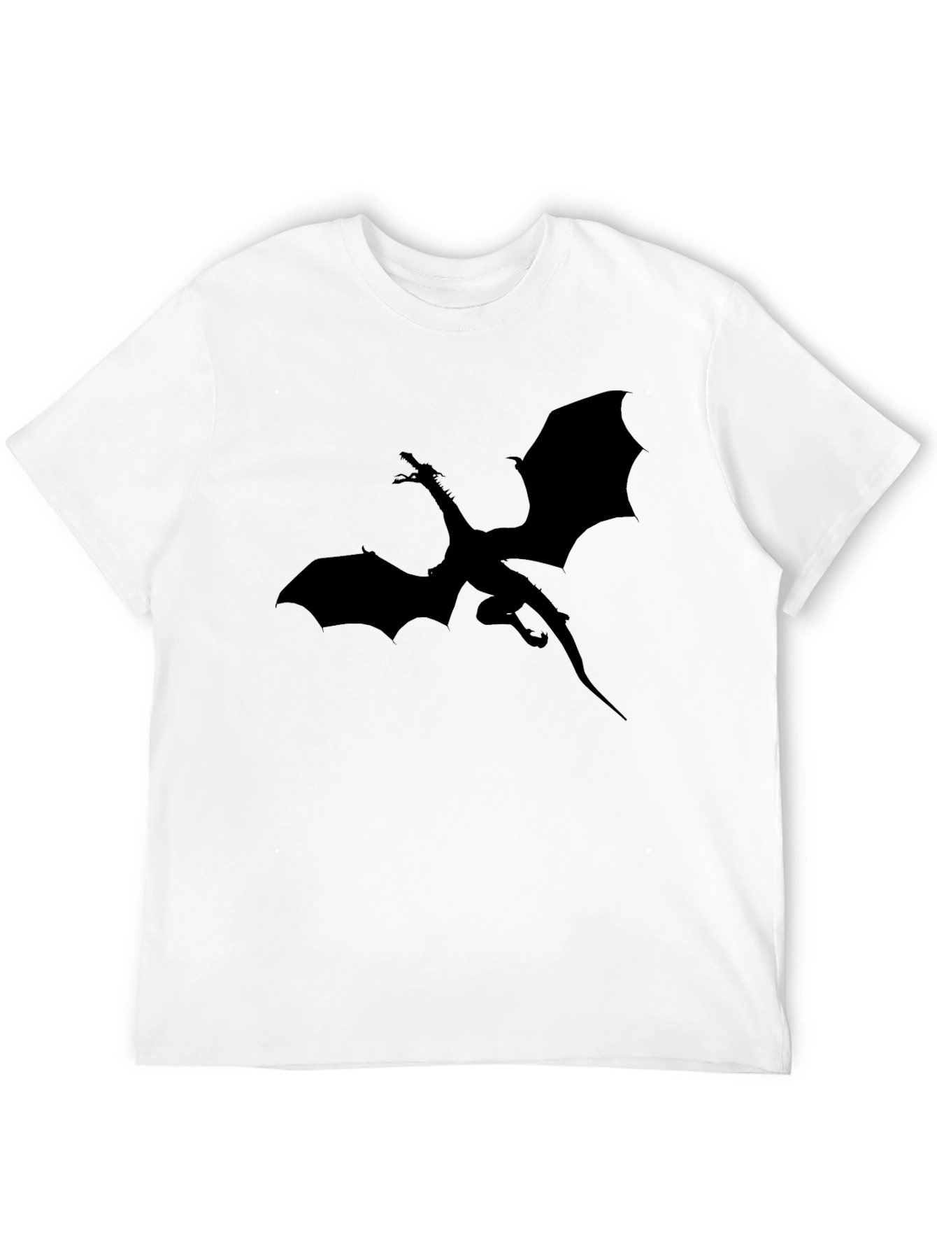 Black Dragon Silhouette Graphic T-Shirt - Black view 12