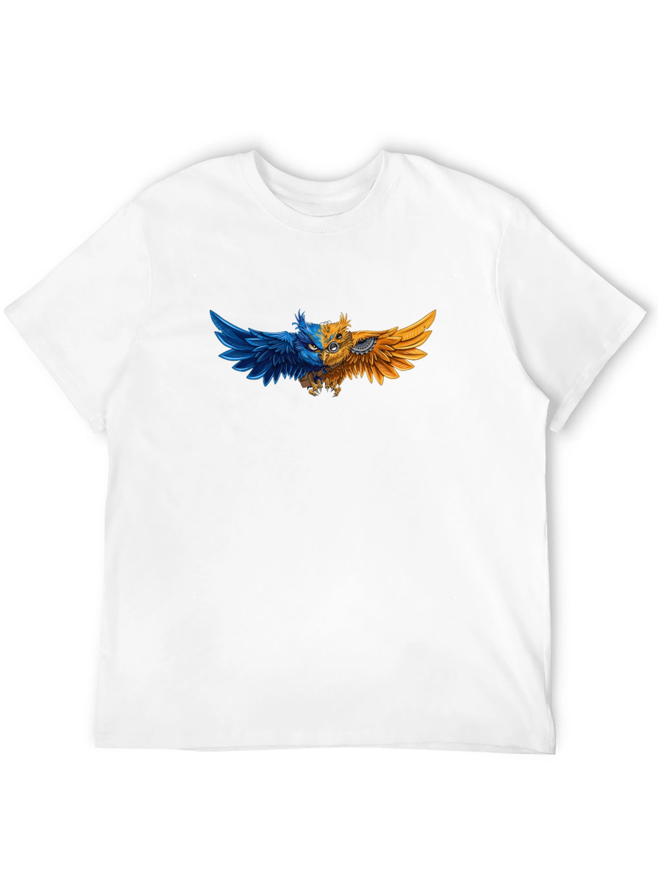 Black Steampunk Owl Graphic Tee - Unique Design T-Shirt view 12