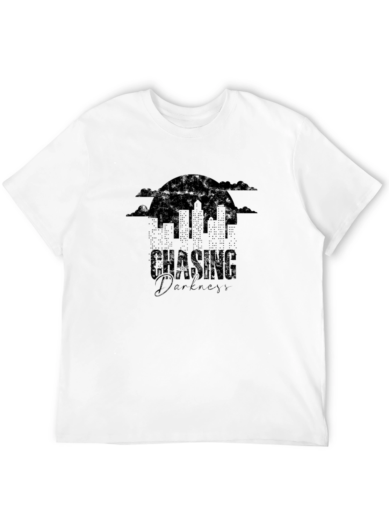 Black Chasing Darkness Cityscape Graphic Tee - Black view 12