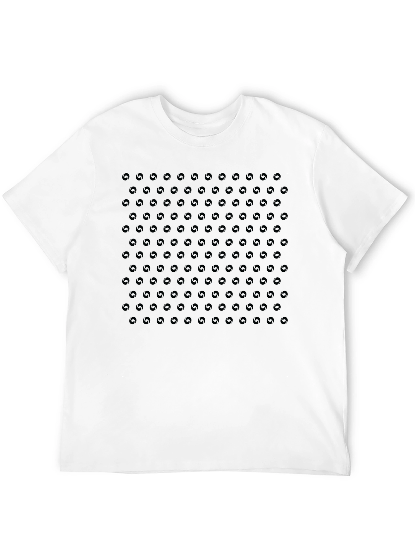 Black Monochrome Aperture Pattern Crew Neck T-Shirt view 12