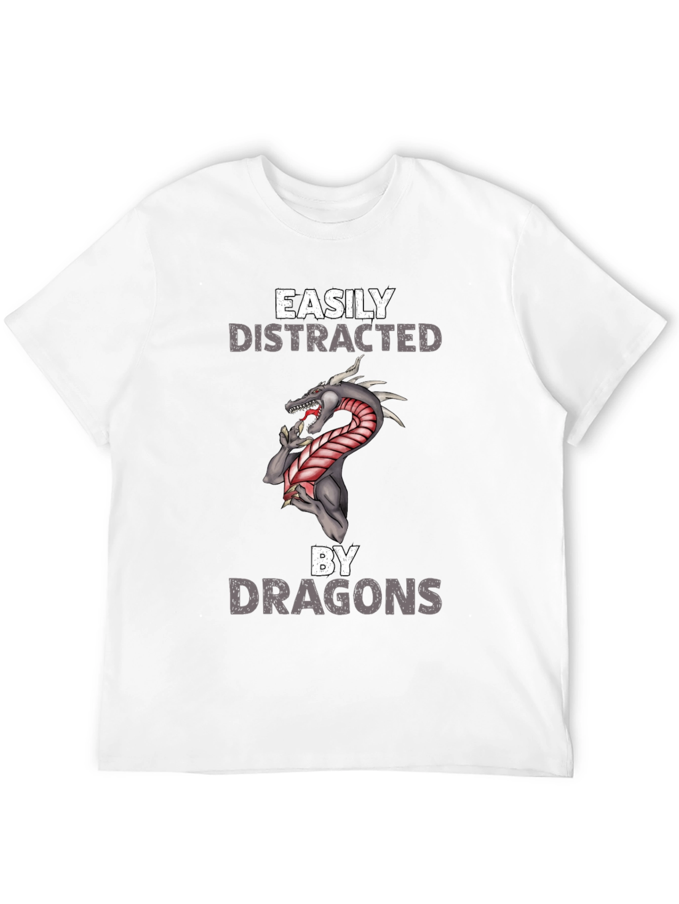 Black Easily Distracted By Dragons T-Shirt view 12