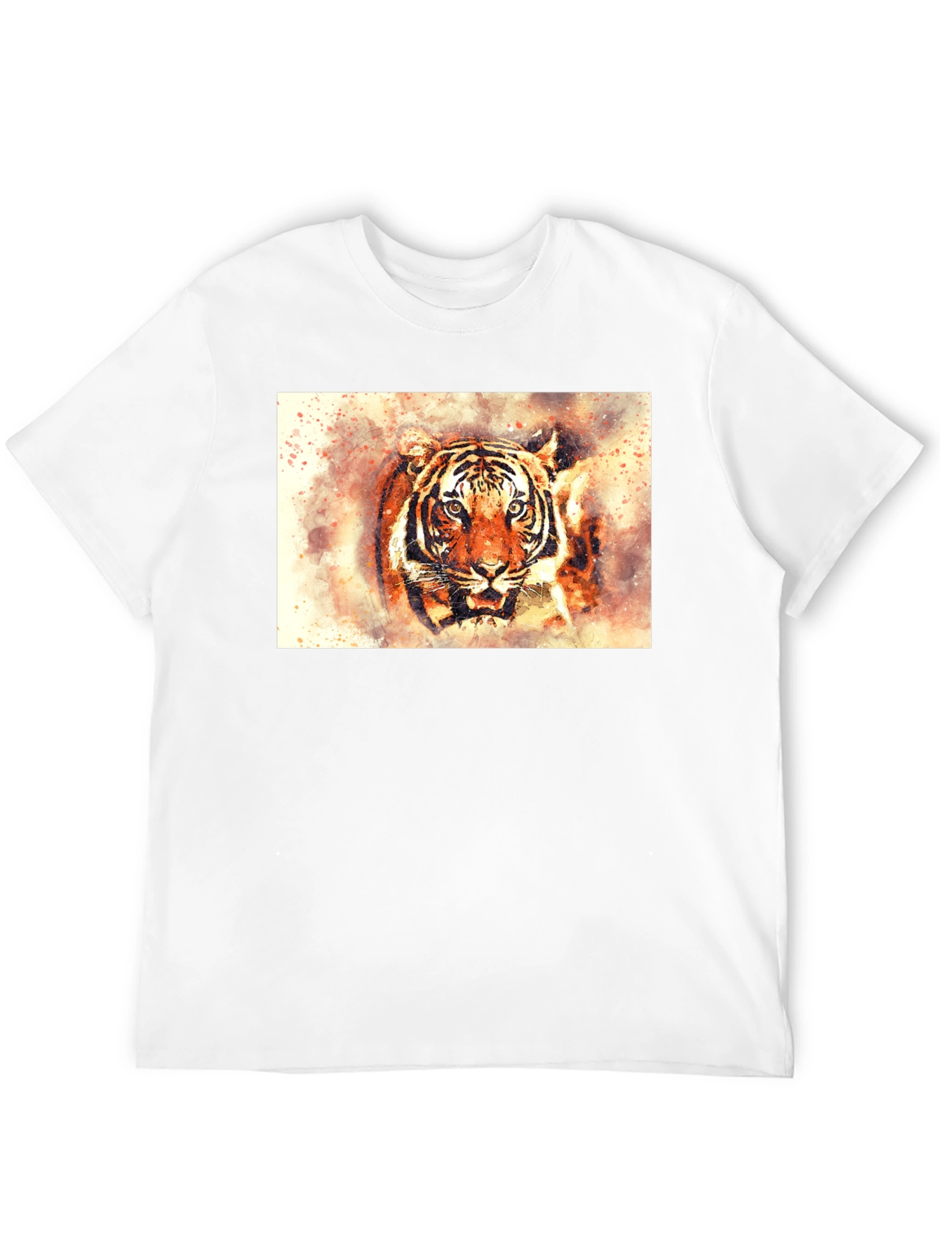 Black Tiger Watercolor Graphic Tee view 12
