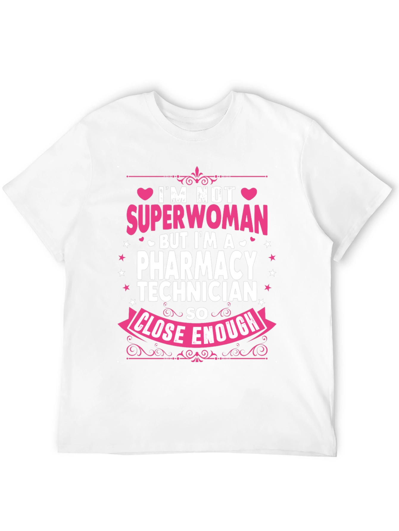 Black Pharmacy Technician T-Shirt - Superwoman Close Enough view 12