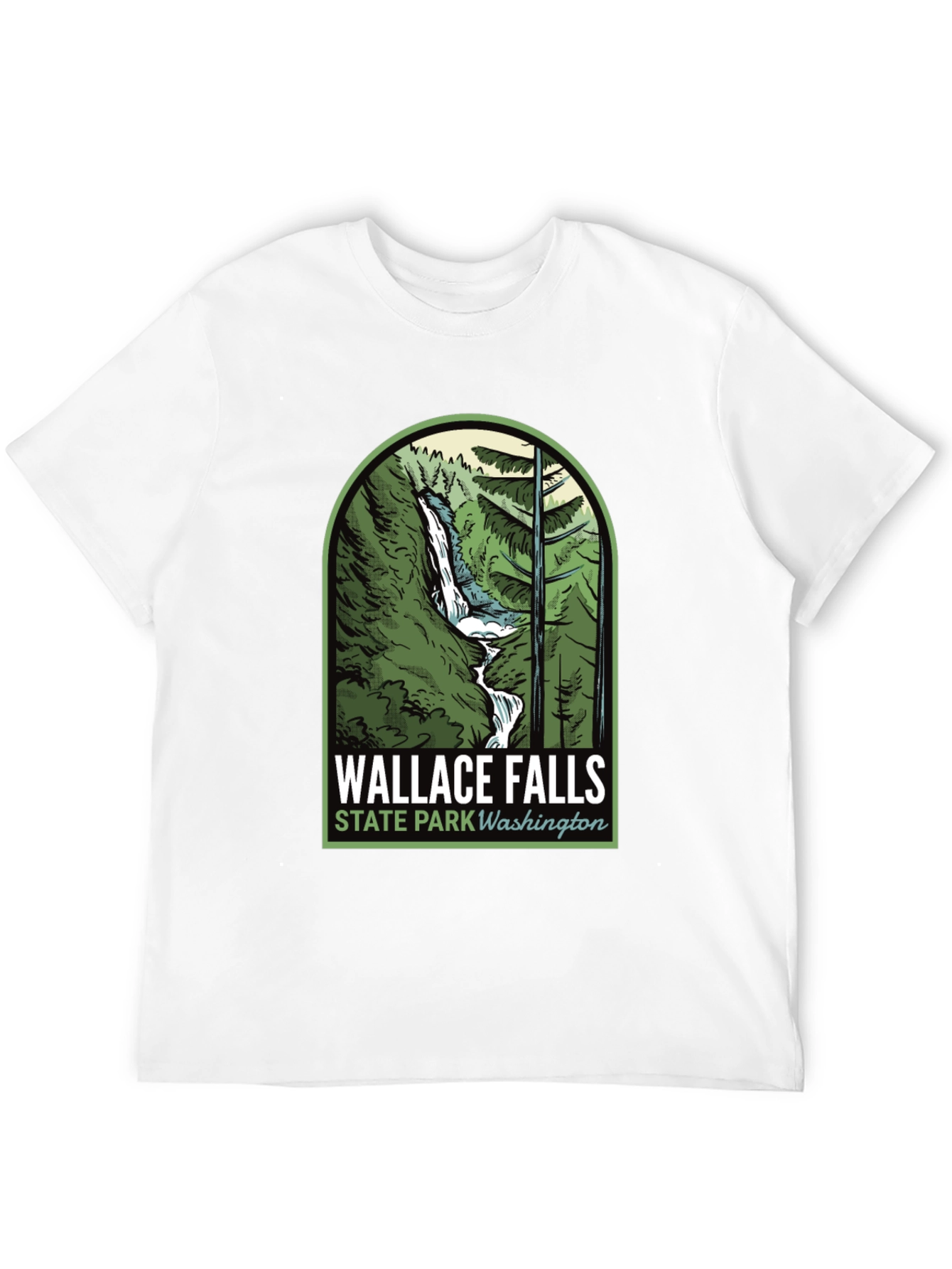 Black Wallace Falls State Park T-Shirt view 12