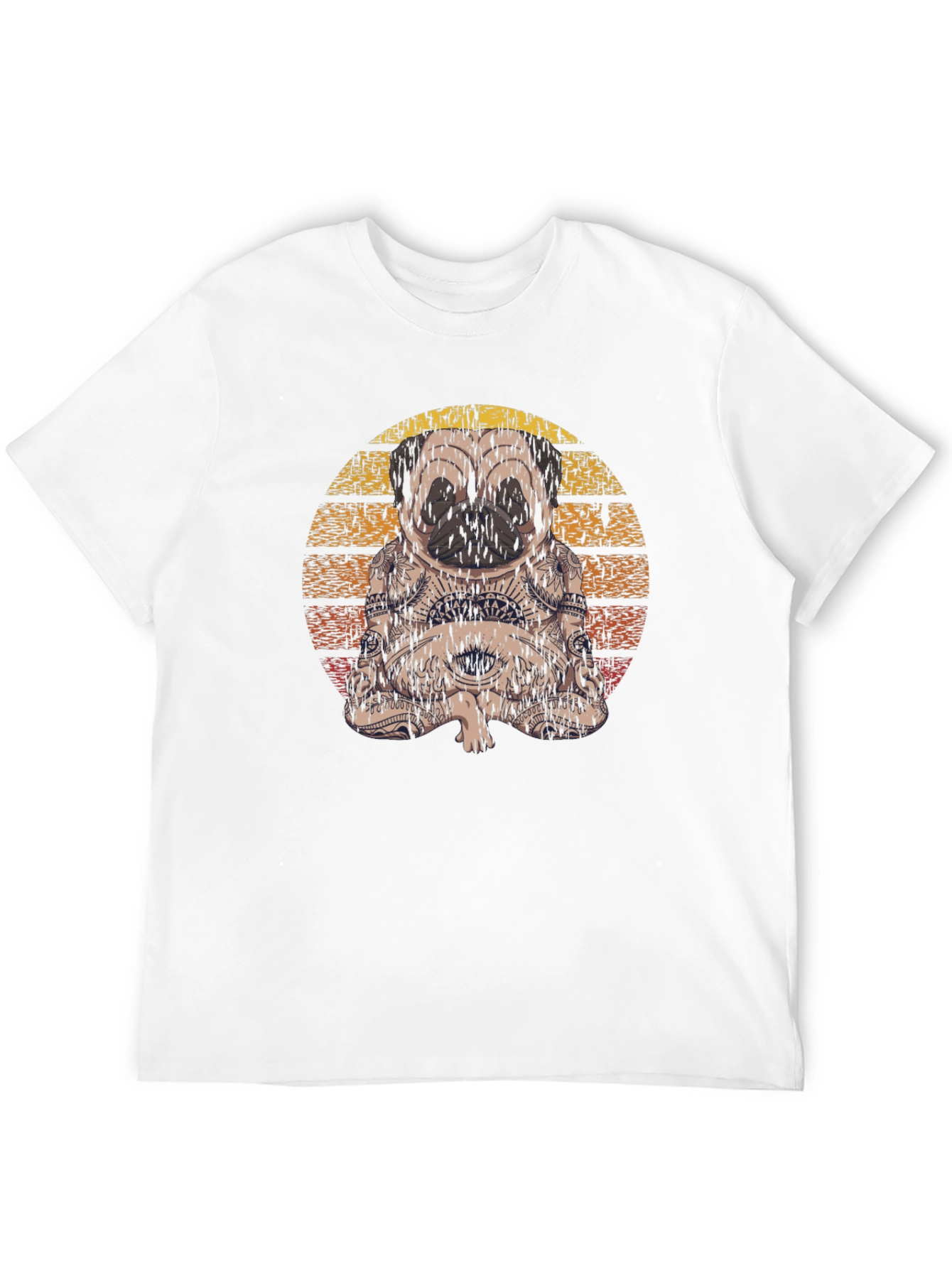 Black Meditating Pug T-Shirt - Black view 12