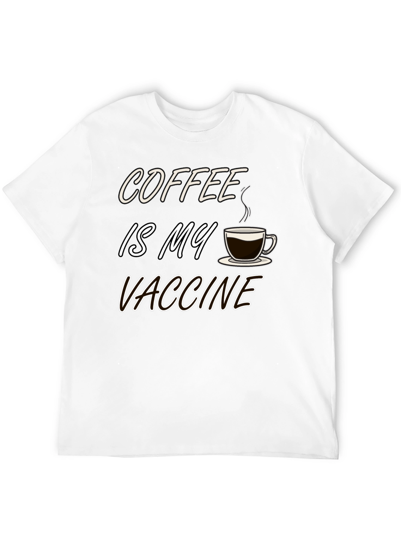 Black Coffee is My Vaccine Black T-Shirt view 12