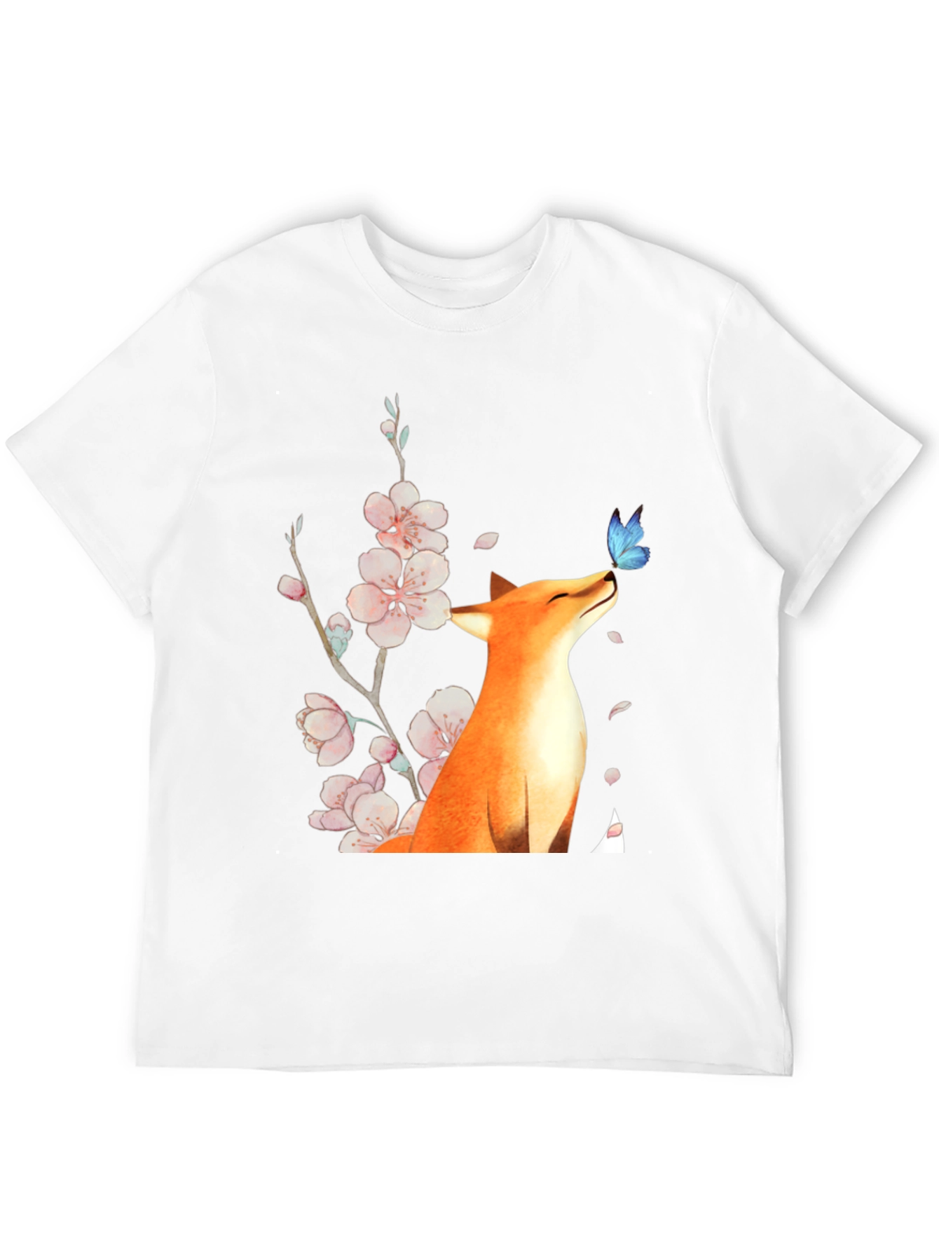 Black Fox & Butterfly Graphic Tee - Unisex Black T-Shirt view 12