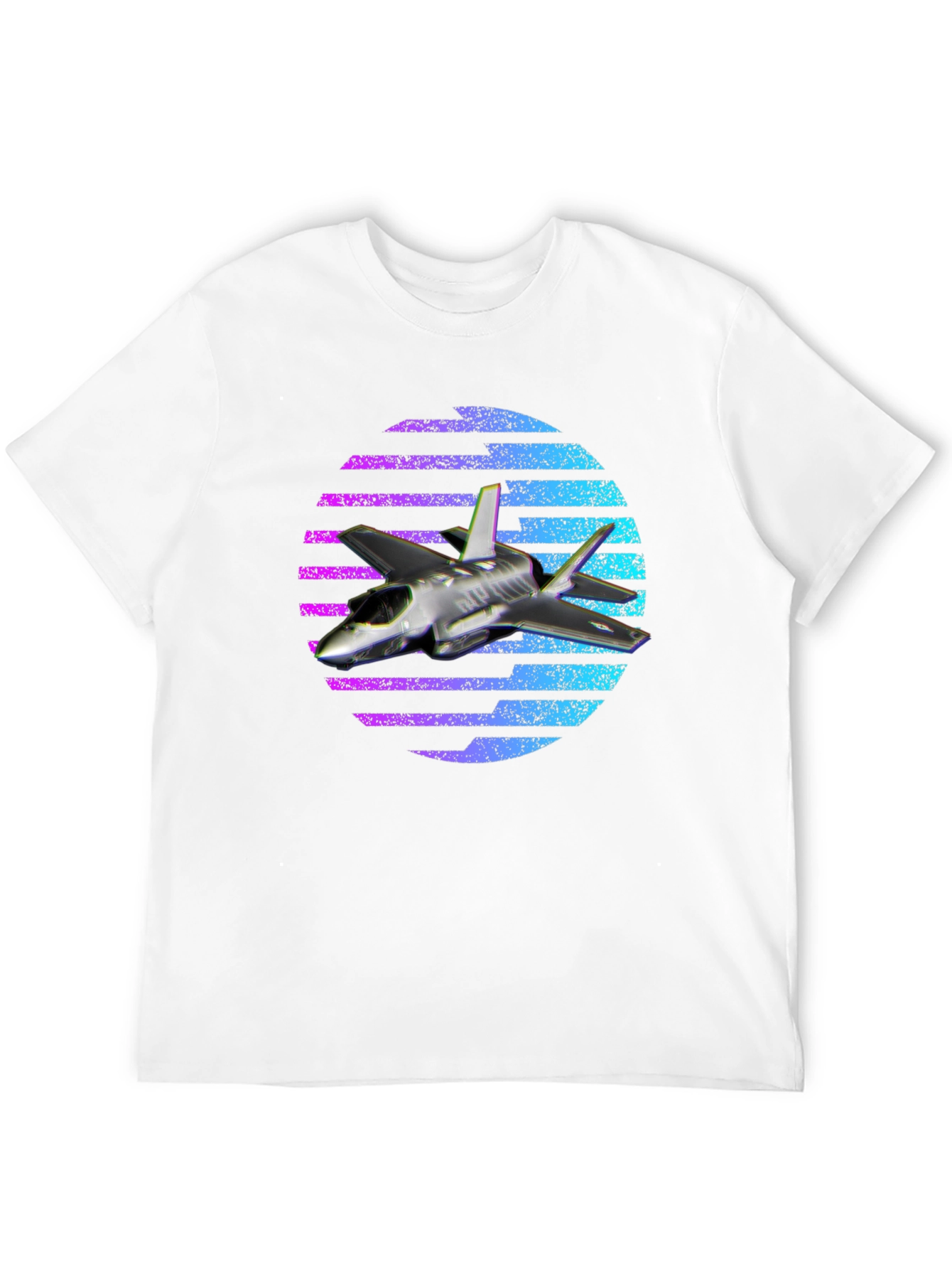 Black Jet Fighter T-Shirt - Vaporwave Design view 12