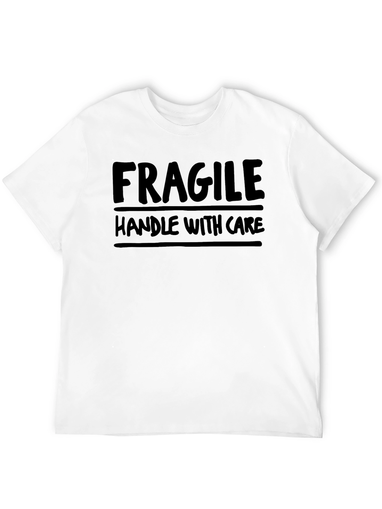 Black Fragile Handle With Care Funny Graphic T-Shirt view 12