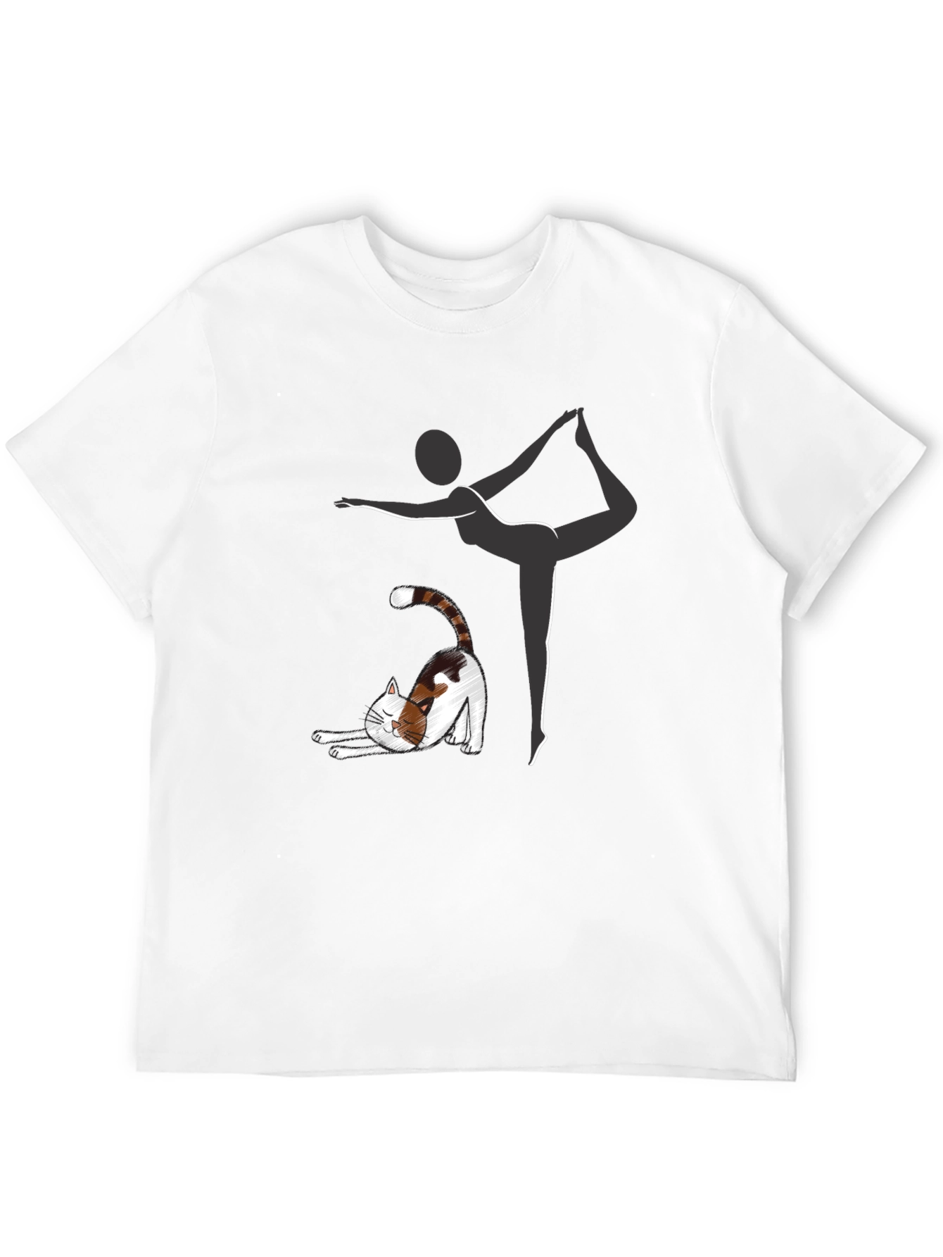 Black Yoga Cat T-Shirt view 12