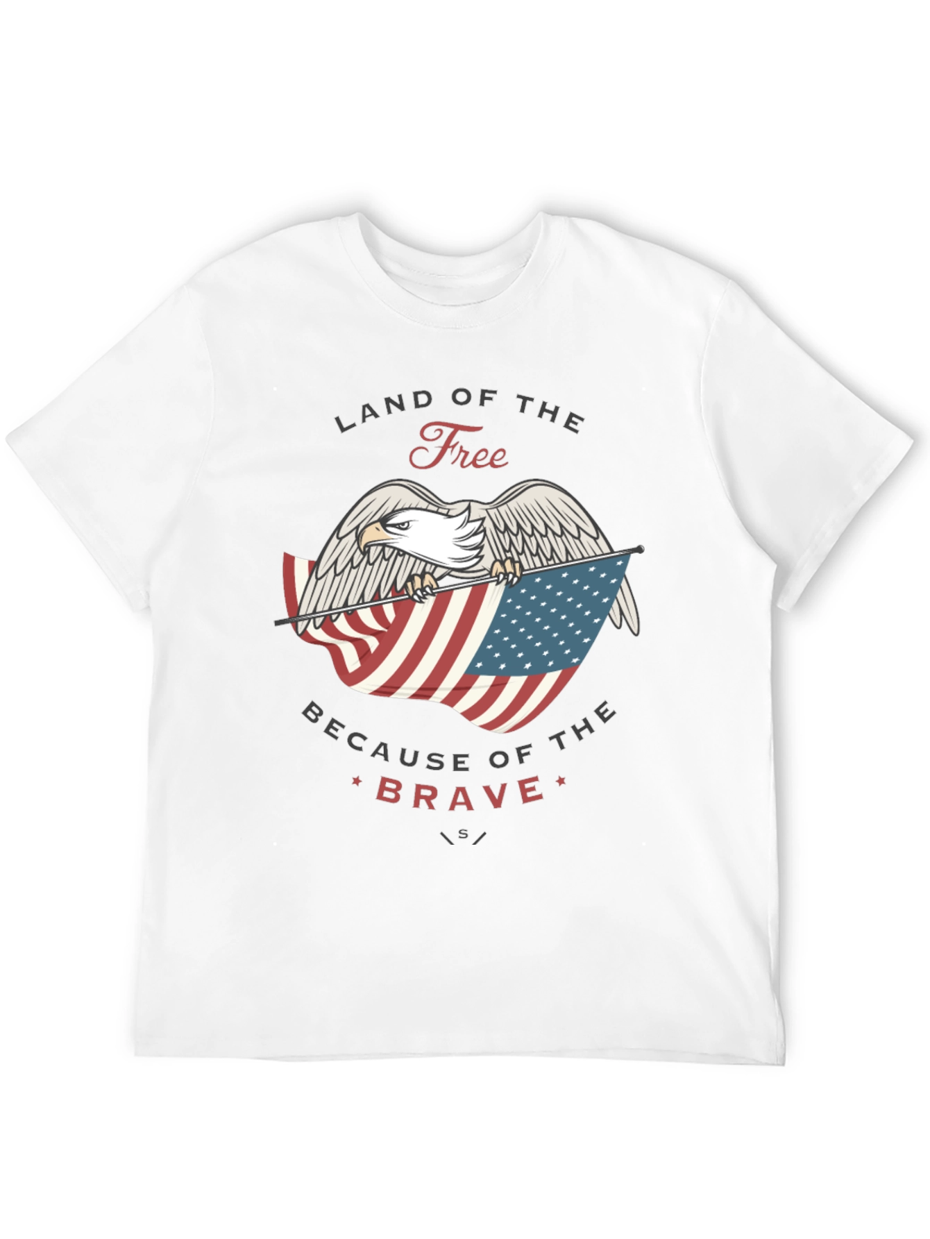 Black Land of the Free Patriotic Eagle Graphic Tee view 12