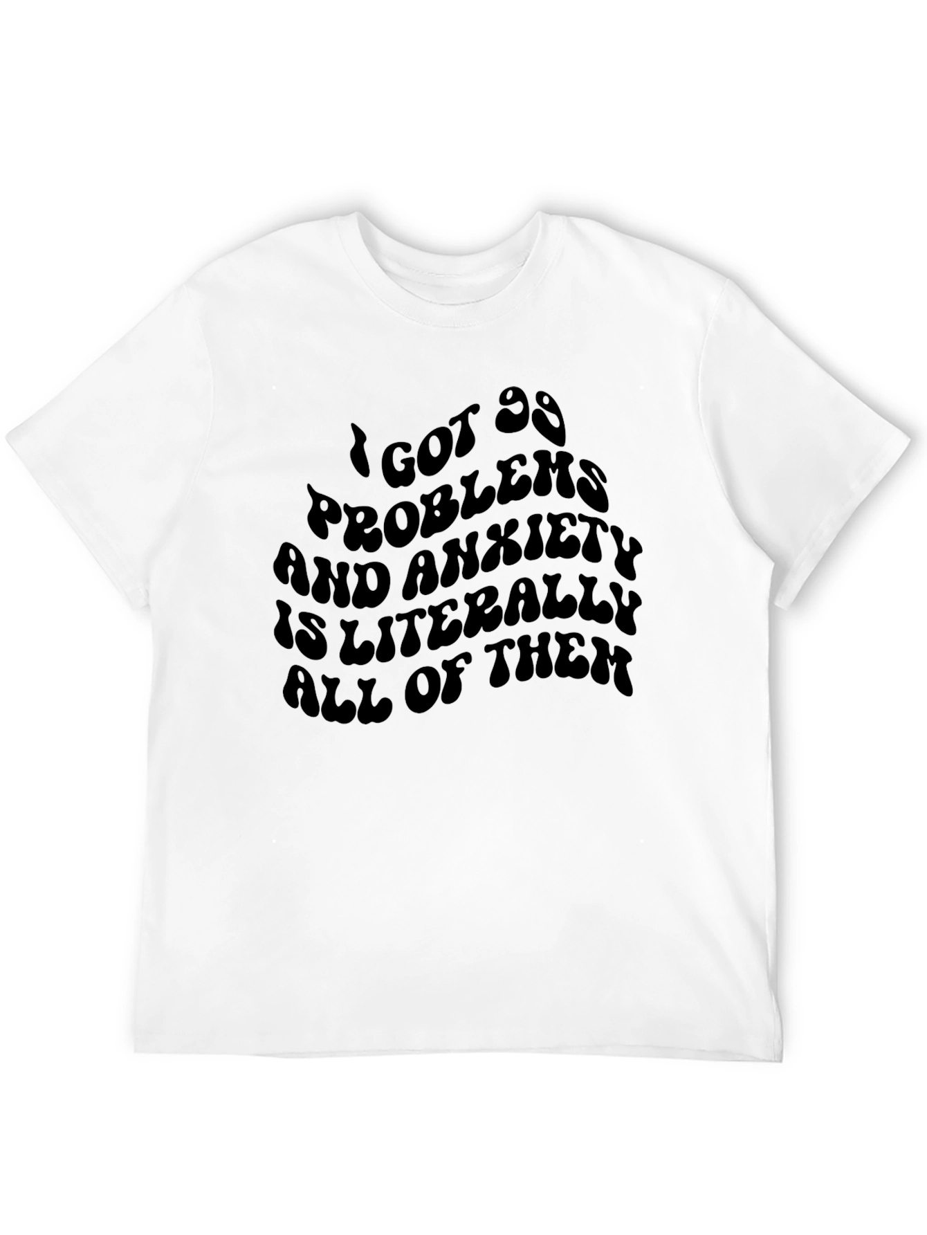 Black Anxiety Funny Graphic T-Shirt view 12