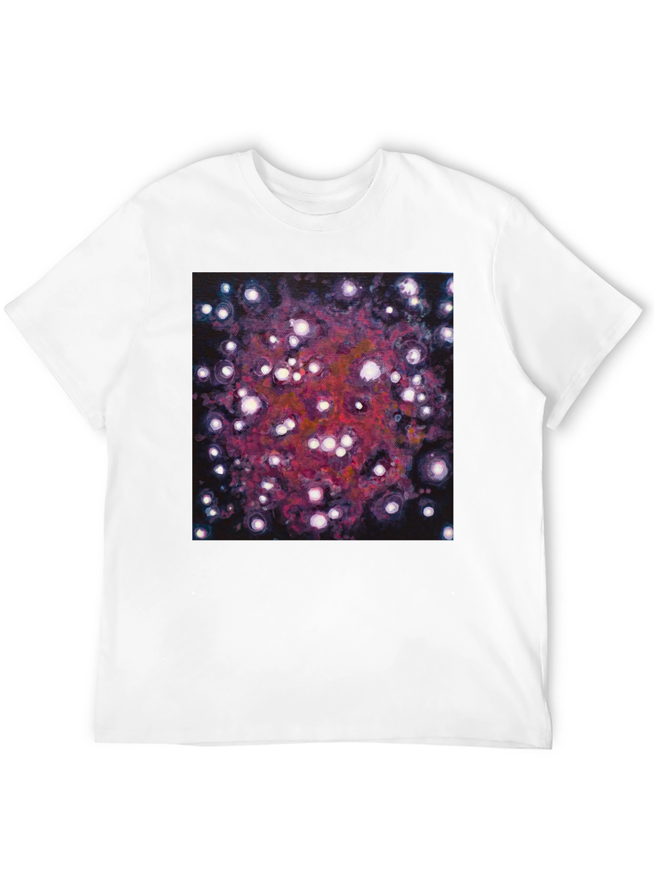 Black Abstract Galaxy Print Black T-Shirt view 12