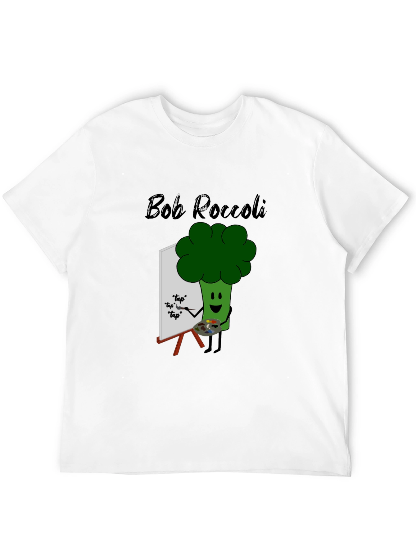 Black Bob Roccoli T-Shirt: Quirky Broccoli Artist Tee view 12