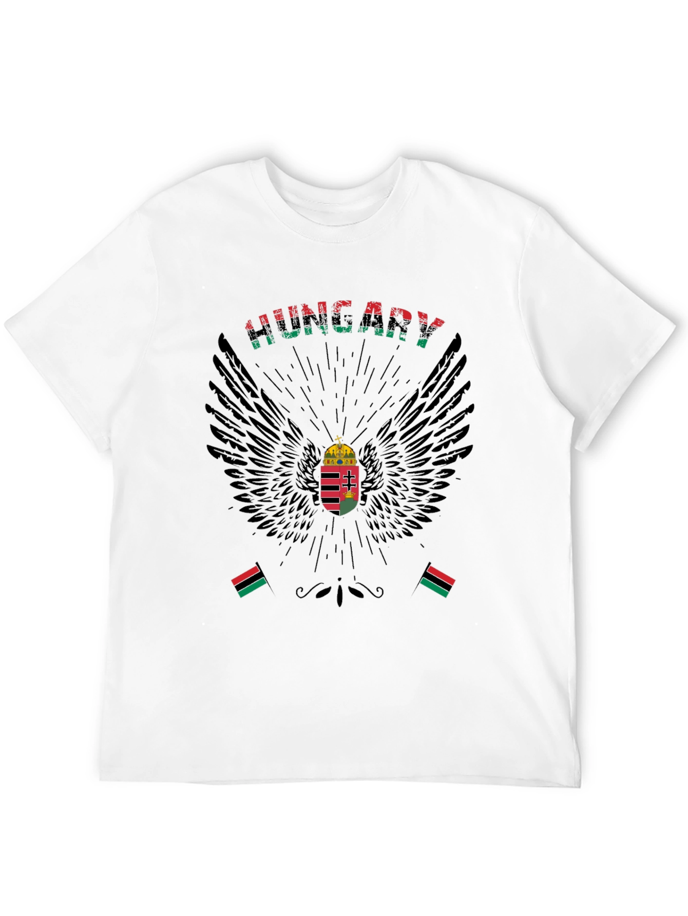 Black Hungary Pride T-Shirt Hungarian Flag Wings view 12