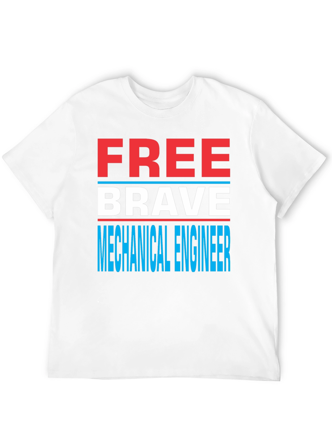 Black Free Brave Mechanical Engineer Novelty T-Shirt view 12