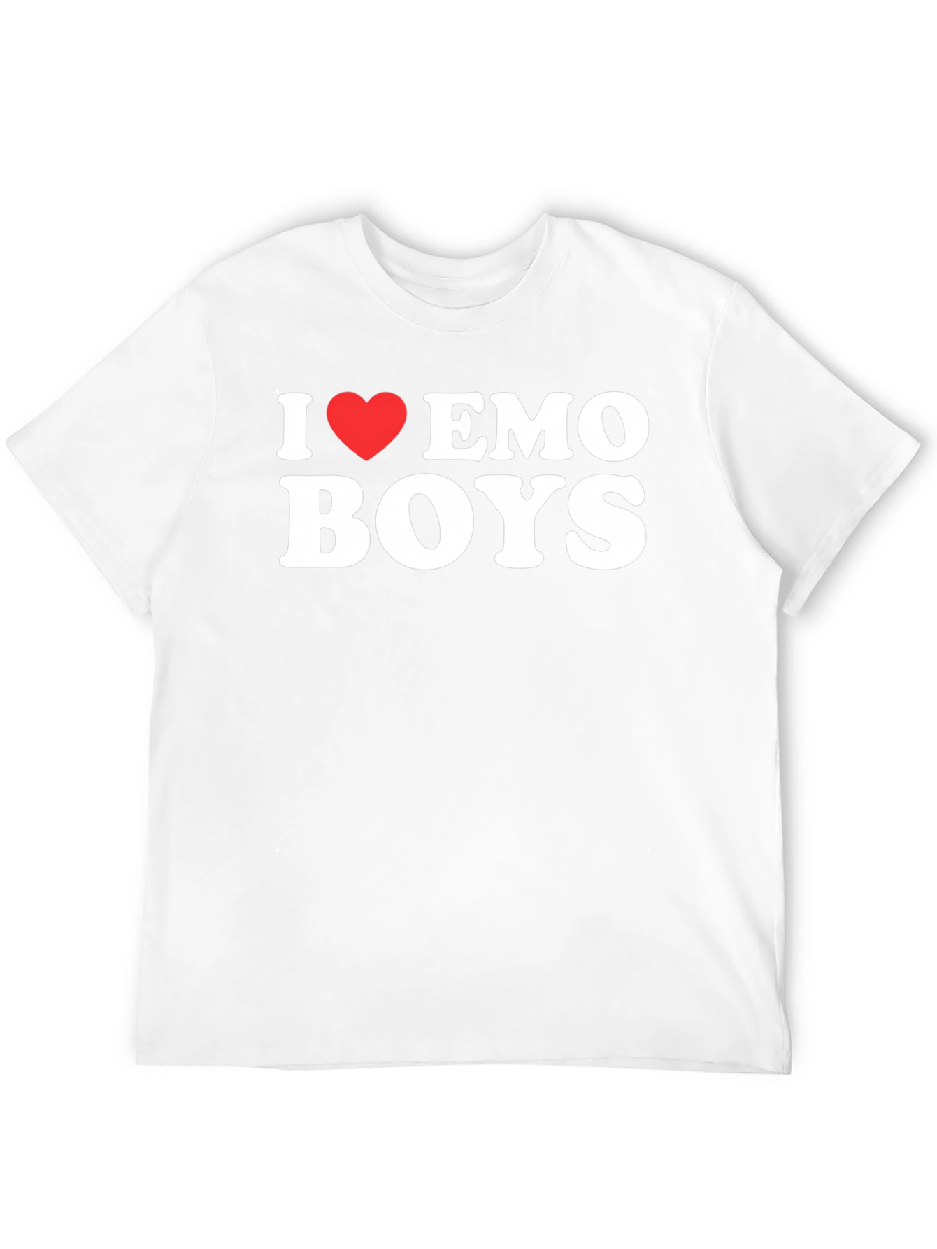 Black I Heart Emo Boys Graphic Tee - Black Crew Neck T-Shirt view 12
