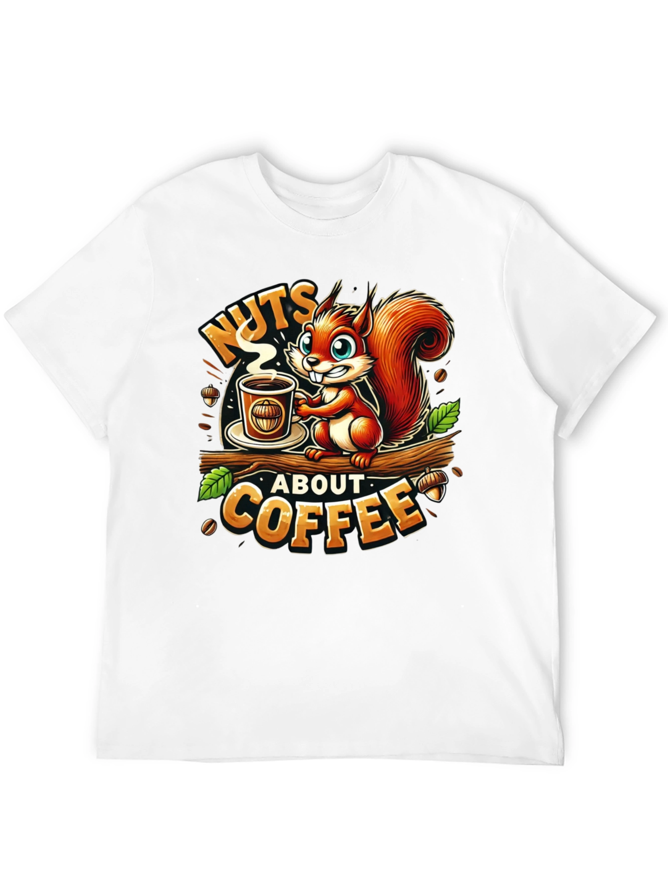 Black Nuts About Coffee Squirrel T-Shirt view 12