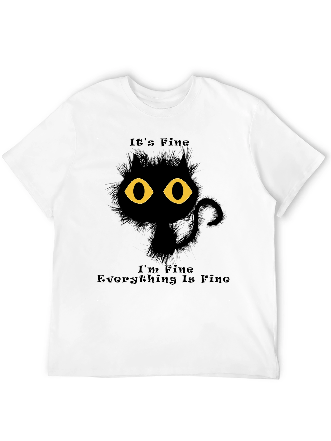 Black It's Fine Cat Graphic T-Shirt view 12