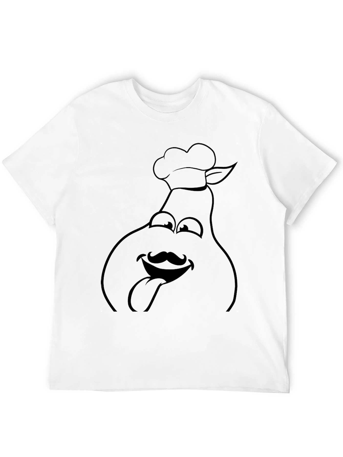 Black Funny Chef Pear Graphic Tee - Black Cotton T-Shirt view 12