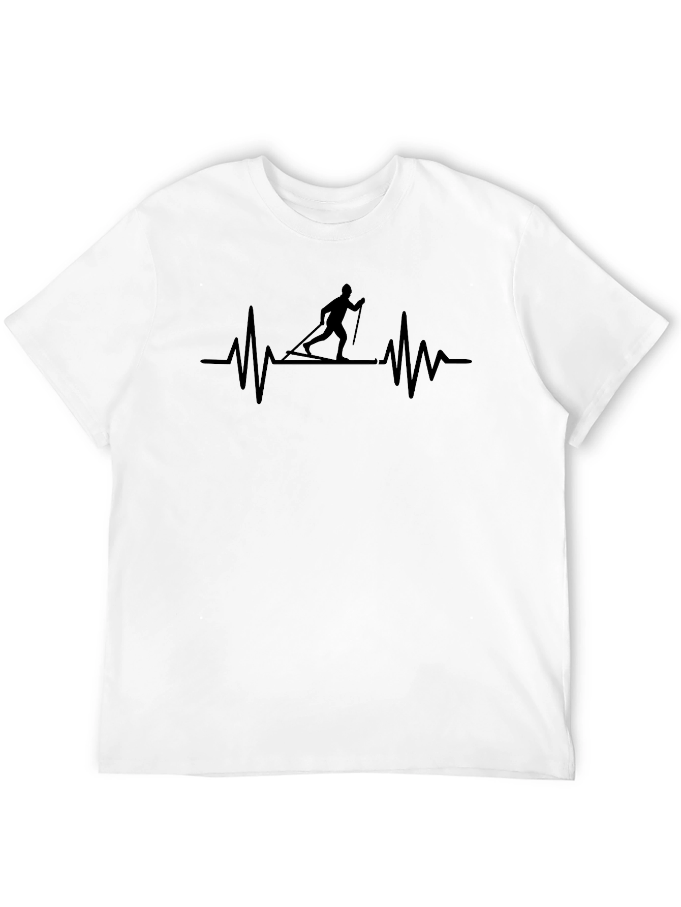 Black Ski Heartbeat T-Shirt - Active Lifestyle Tee view 12