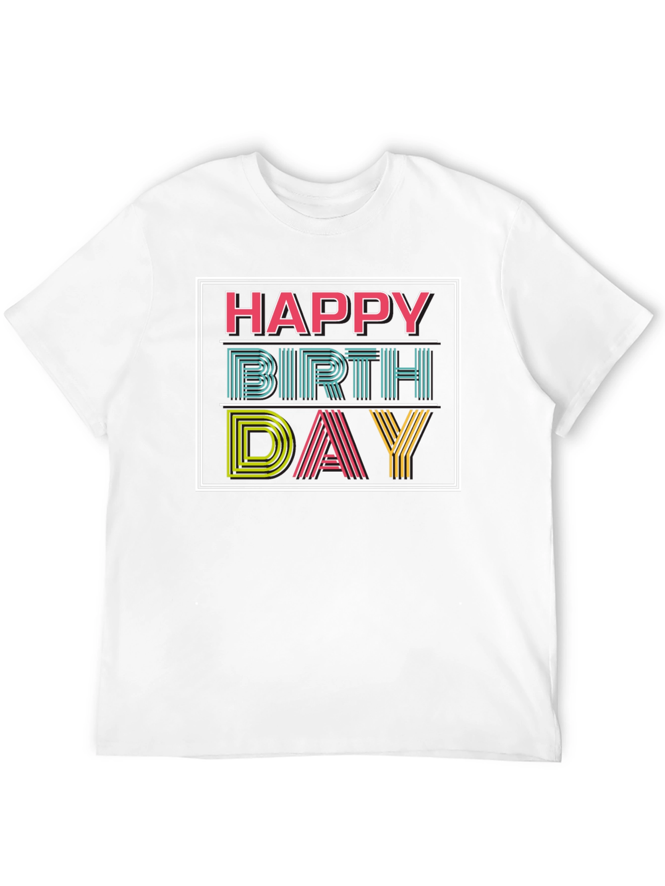 Black Happy Birthday Graphic Print Black T-Shirt view 12